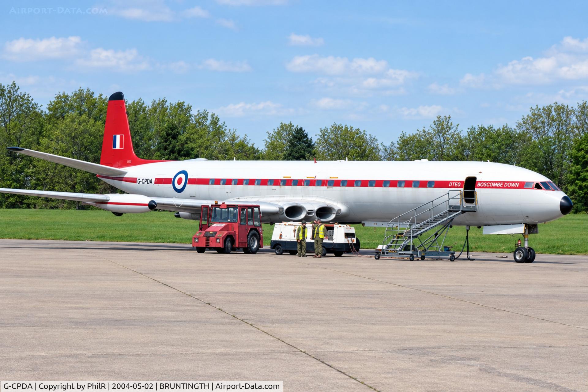 Aircraft G-CPDA, 1963 De Havilland DH.106 Comet 4C, c/n 6473, G-CPDA 'XS235' 1963 DH106 Comet 4 A&AEE Bruntingthorpe, at BRUNTINGTH, photo by PhilR