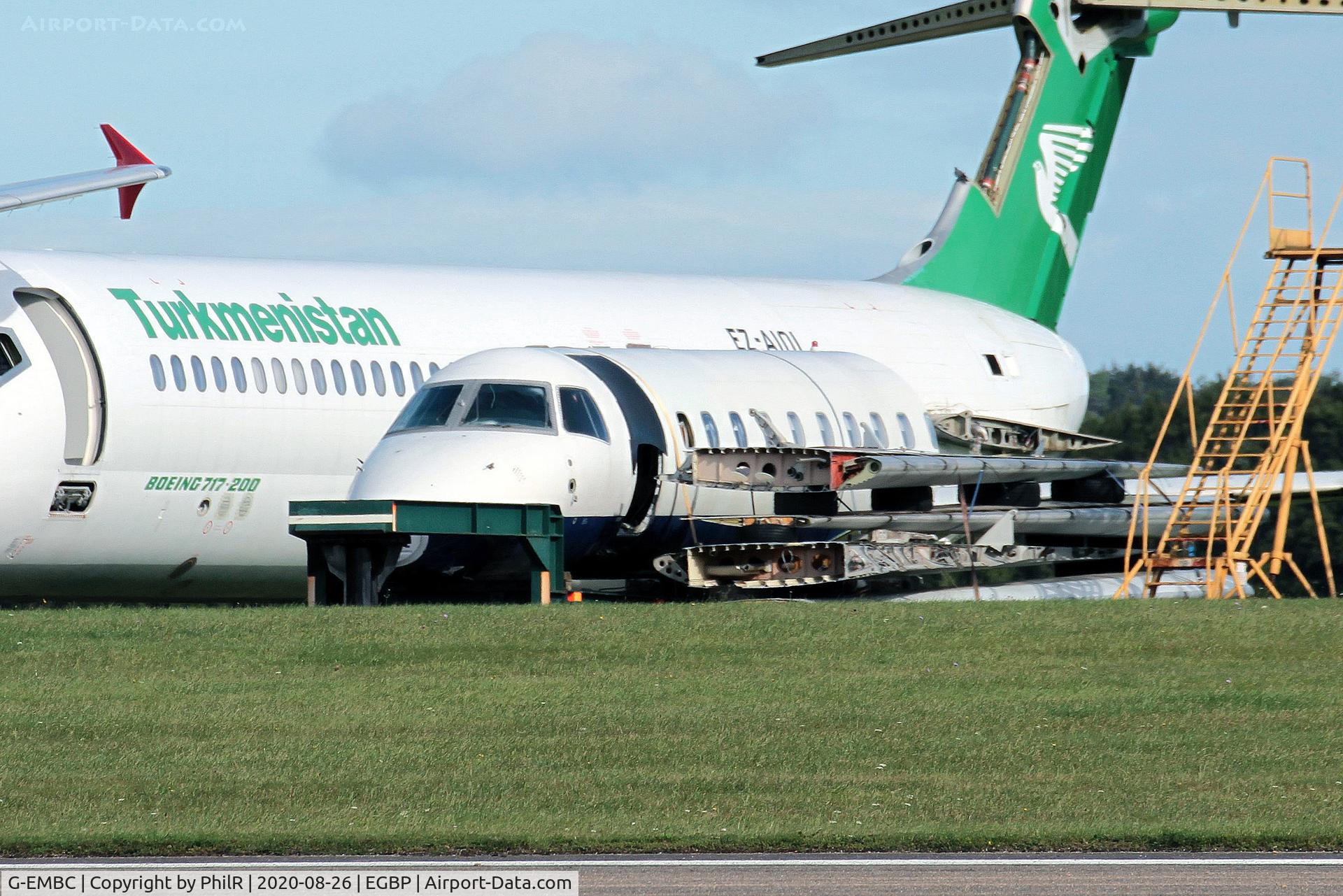 Aircraft G-EMBC, 1997 Embraer EMB-145EP (ERJ-145EP), c/n 145024, G-EMBC 1997 Embraer ERJ-145EP BA Citiexpress Kemble, at EGBP, photo by PhilR