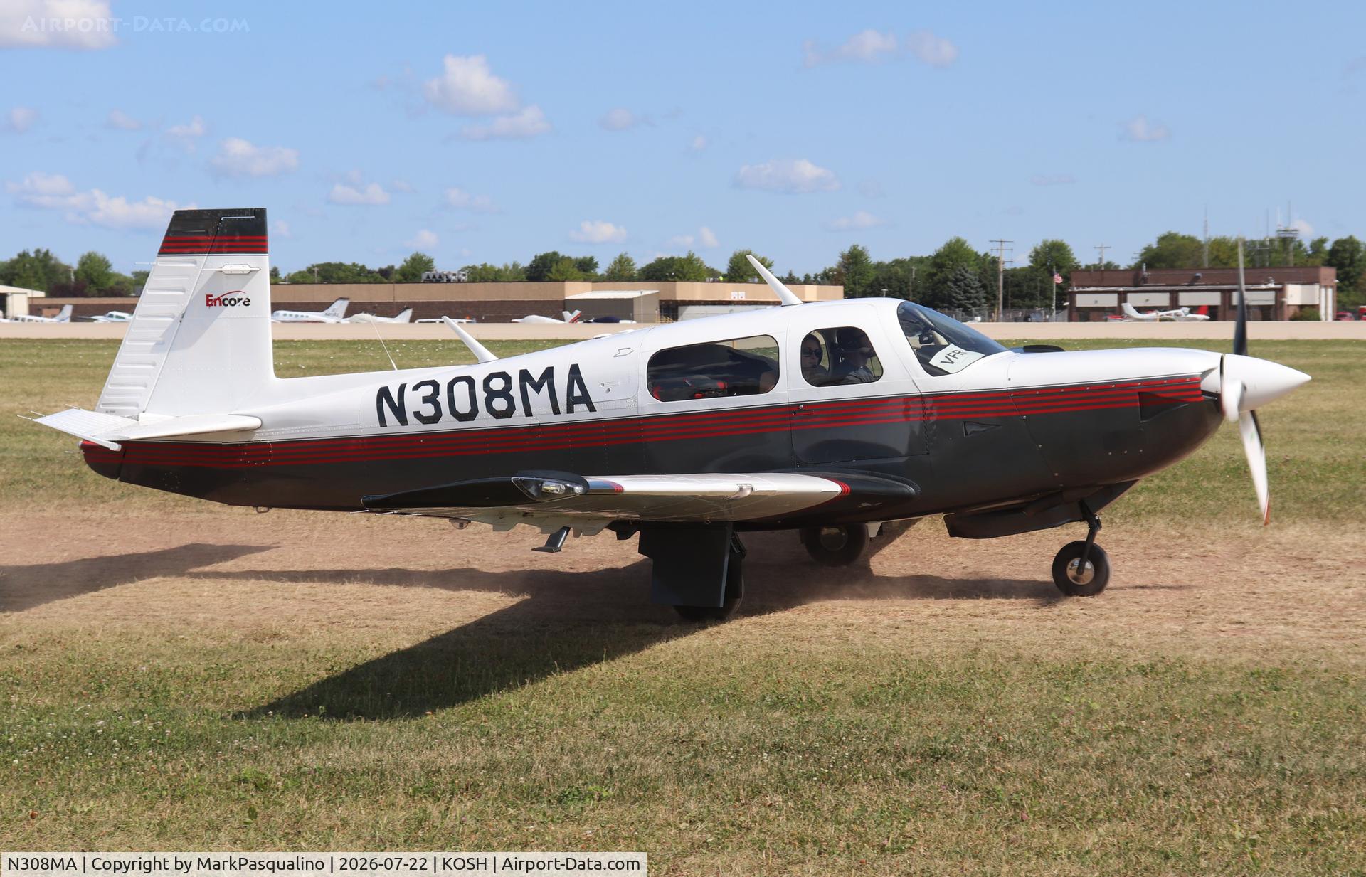 Aircraft N308MA, 1997 Mooney M20K, c/n 25-2008, Mooney M20K, at KOSH, photo by MarkPasqualino