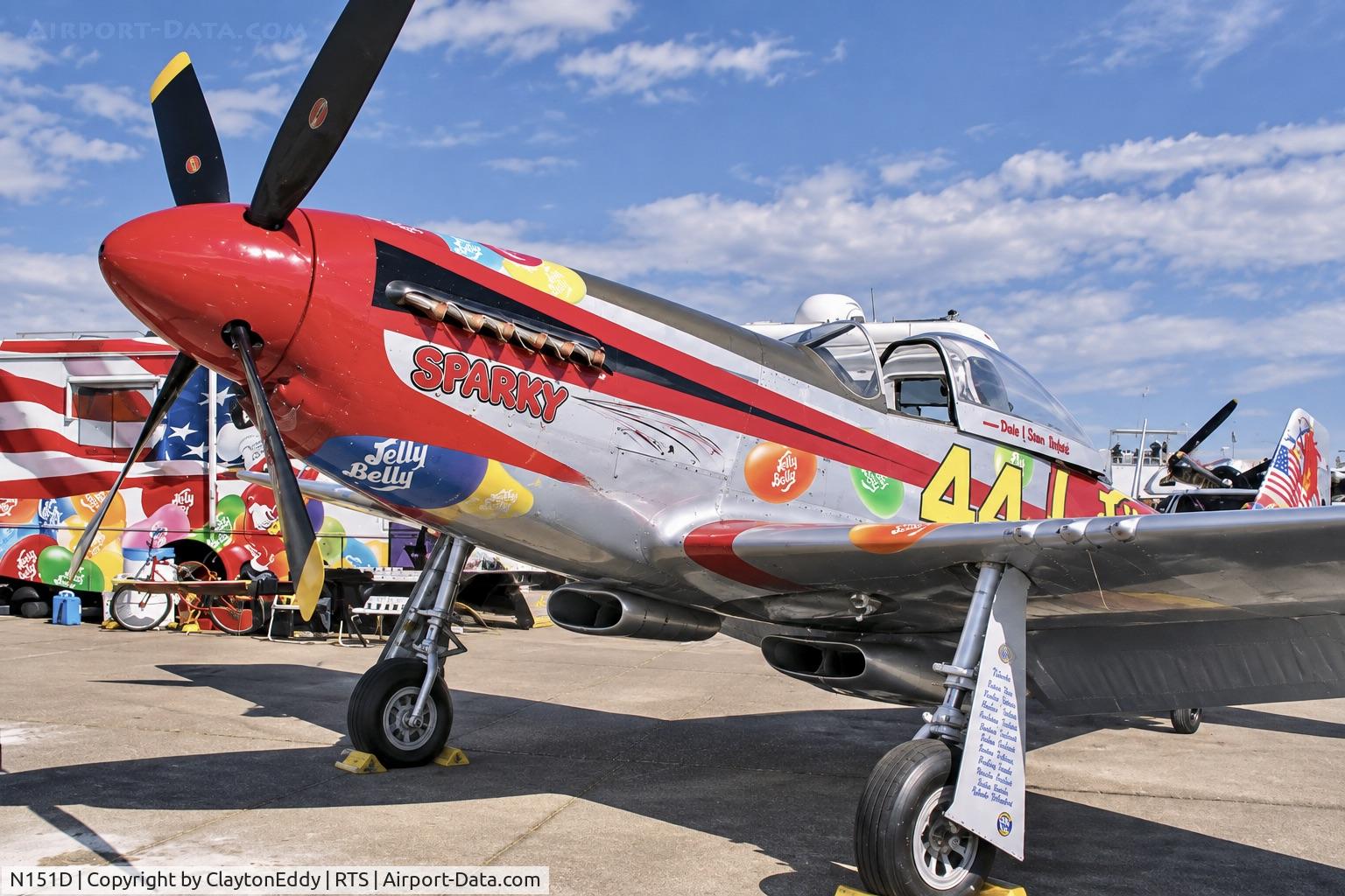 Aircraft N151D, 1944 North American P-51D Mustang, c/n 44-72777, Reno Air Races? 1990's?, at RTS, photo by ClaytonEddy