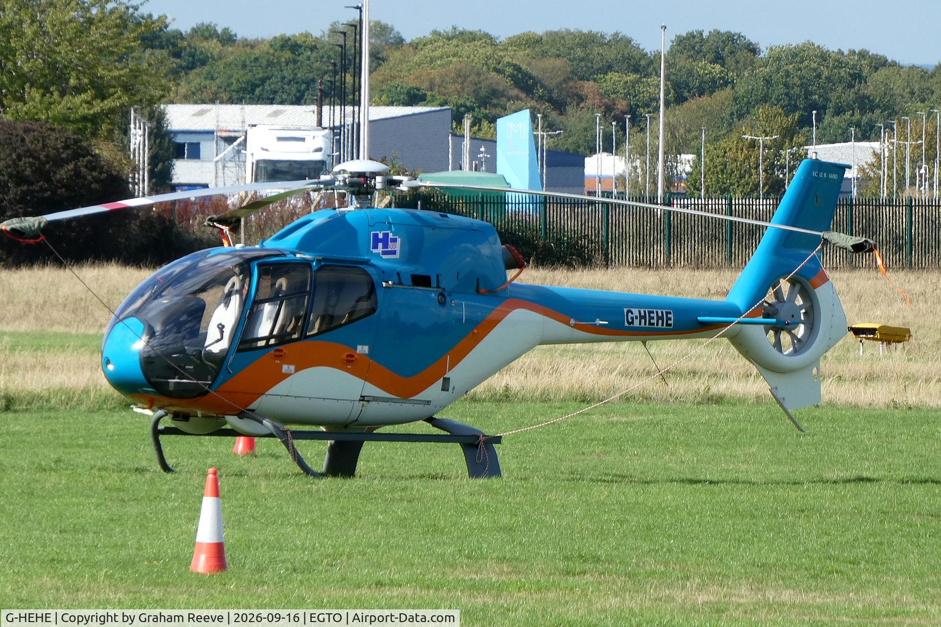 Aircraft G-HEHE, 2007 Eurocopter EC-120B Colibri, c/n 1480, Parked at Rochester., at EGTO, photo by Graham Reeve
