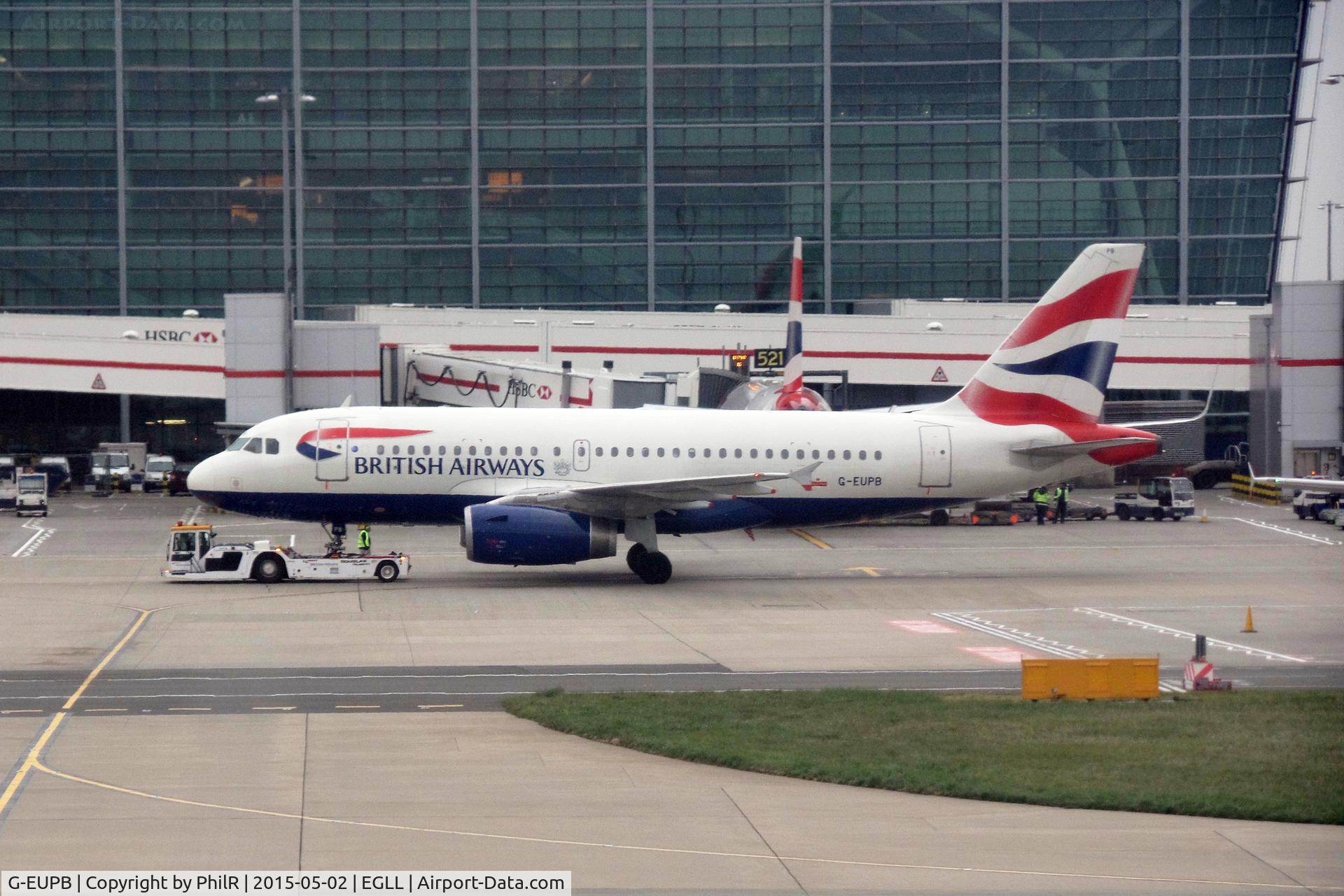 Aircraft G-EUPB, 1999 Airbus A319-131, c/n 1115, G-EUPB 1999 A319-100 BA LHR, at EGLL, photo by PhilR