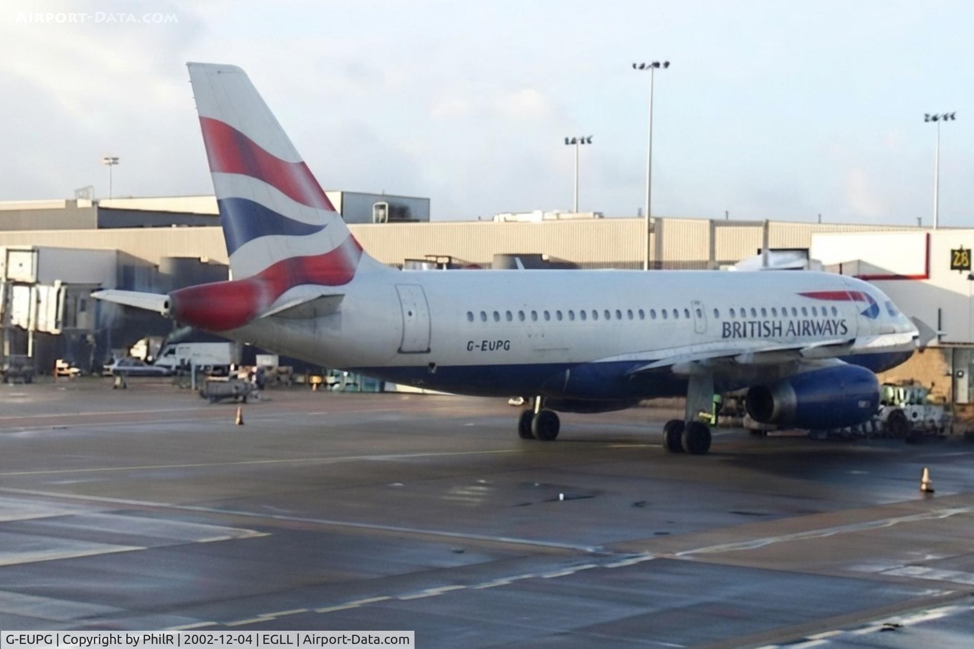 Aircraft G-EUPG, 2000 Airbus A319-131, c/n 1222, G-EUPG 2000 A319-100 BA LHR, at EGLL, photo by PhilR
