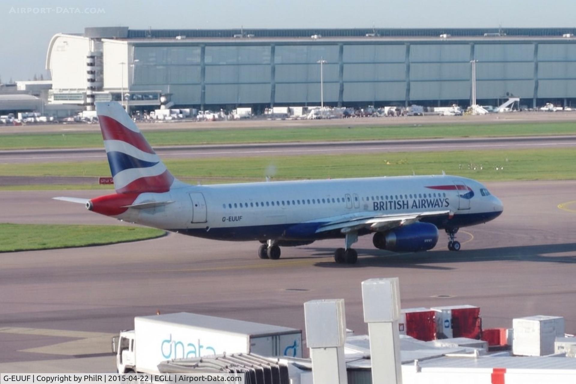 Aircraft G-EUUF, 2002 Airbus A320-232, c/n 1814, G-EUUF 2002 A320-200 BA LHR, at EGLL, photo by PhilR