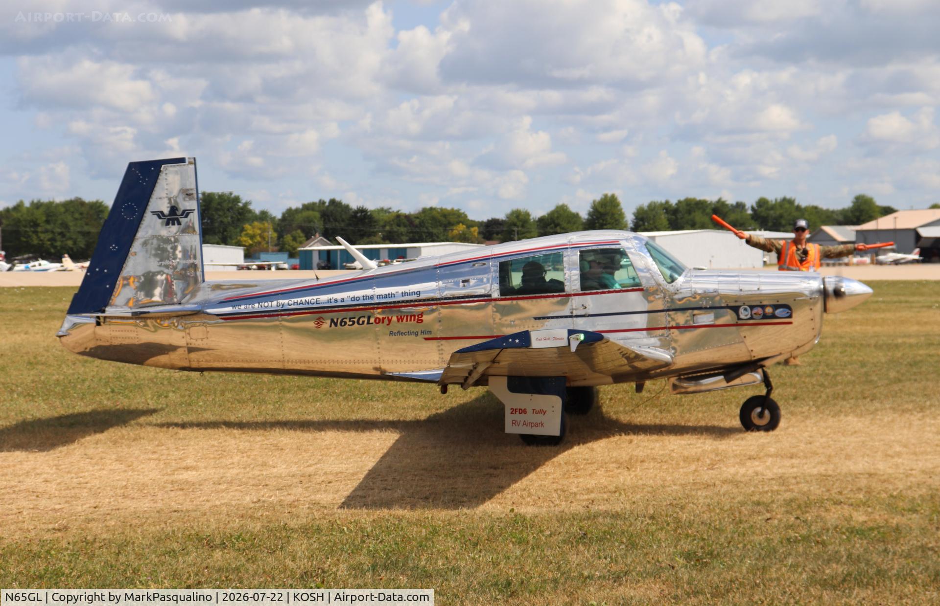 Aircraft N65GL, 1964 Mooney M20E, c/n 542, Mooney M20E, at KOSH, photo by MarkPasqualino