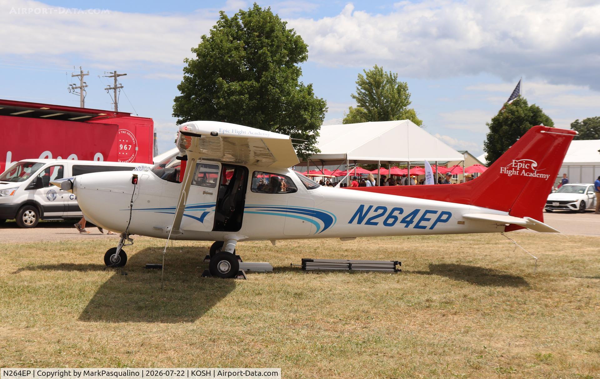 Aircraft N264EP, 2026 Cessna 172S, c/n 172S13504, Cessna 172S, at KOSH, photo by MarkPasqualino