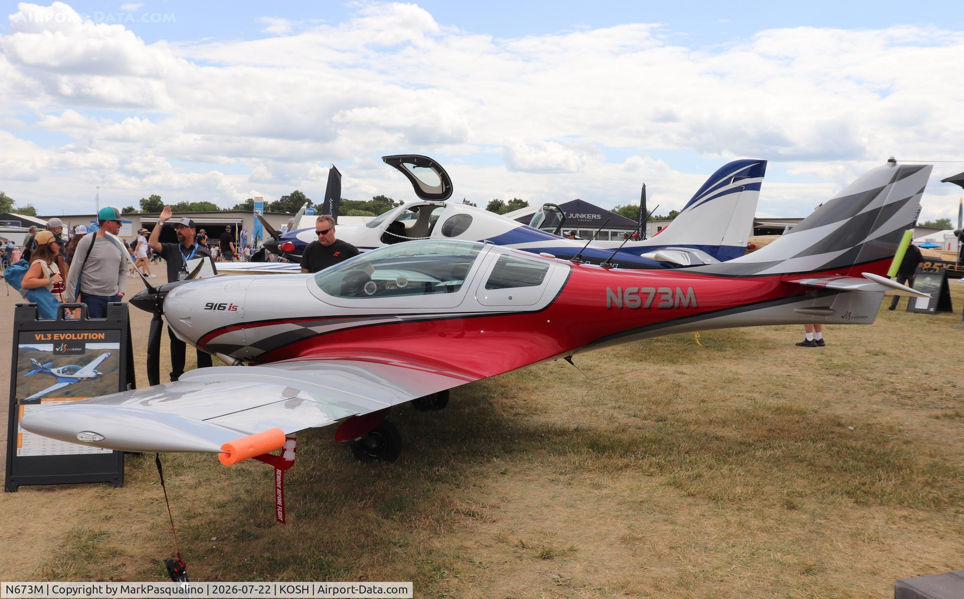 Aircraft N673M, 2025 JMB Aircraft VL-3EH-916 Evolution, c/n VL-3-673, JMB Aircraft VL3EH-916 Evolution, at KOSH, photo by MarkPasqualino