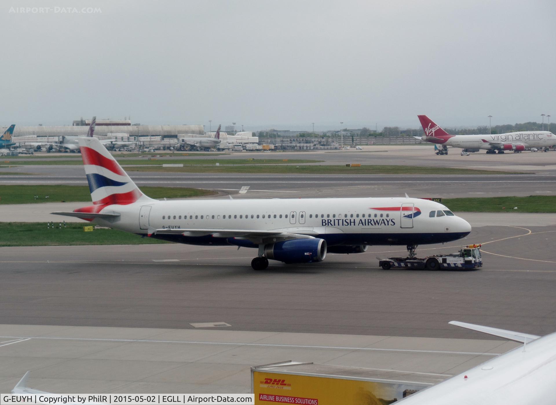 Aircraft G-EUYH, 2010 Airbus A320-232, c/n 4265, G-EUYH 2010 A320-200 BA LHR, at EGLL, photo by PhilR
