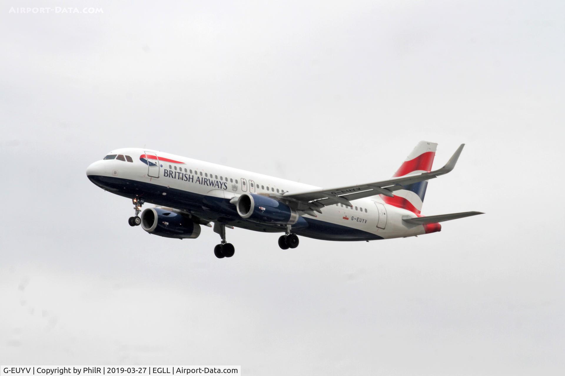 Aircraft G-EUYV, 2014 Airbus A320-232, c/n 6091, G-EUYV 2014 A320-200 Bedfont LHR, at EGLL, photo by PhilR