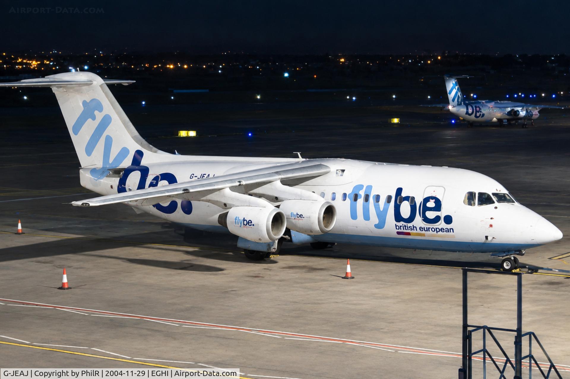 Aircraft G-JEAJ, 1988 British Aerospace BAe.146-200, c/n E2099, G-JEAJ 1988 BAe 146-200 Flybe SOU, at EGHI, photo by PhilR