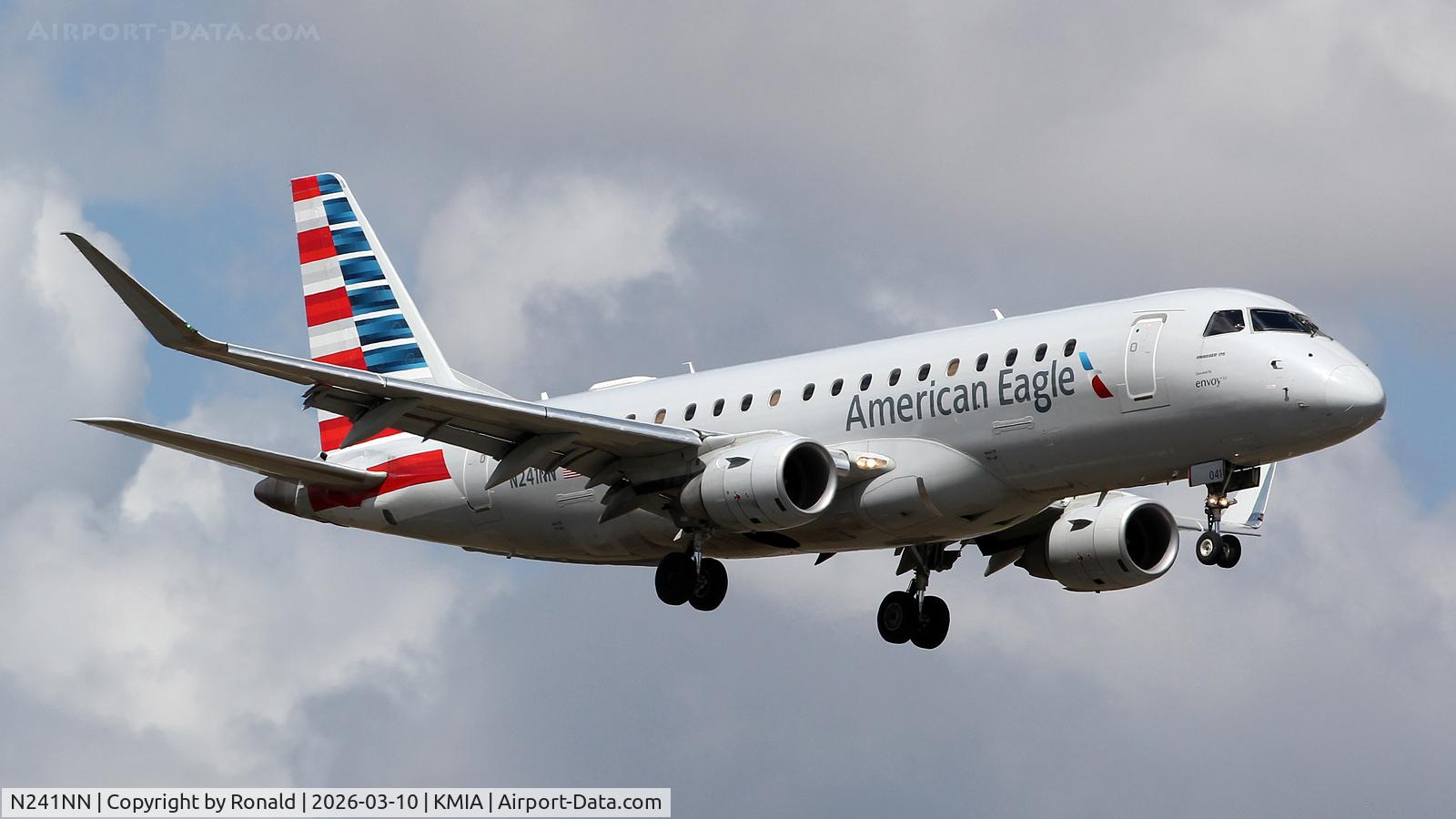 Aircraft N241NN, 2016 Embraer 175LR (ERJ-170-200LR), c/n 17000595, at mia, at KMIA, photo by Ronald