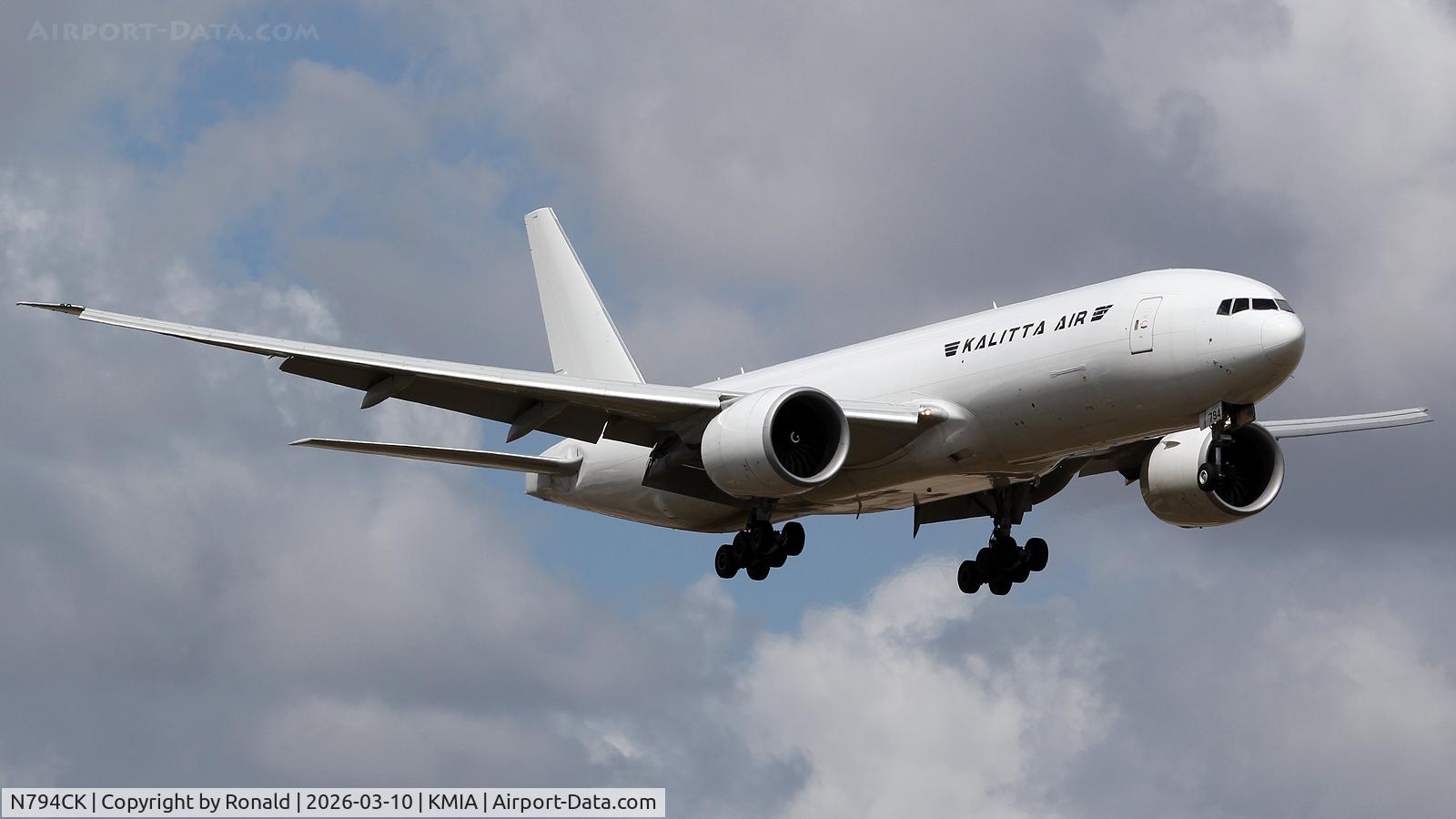 Aircraft N794CK, 2012 Boeing 777-F1H, c/n 35609 l/n 1060, at mia, at KMIA, photo by Ronald