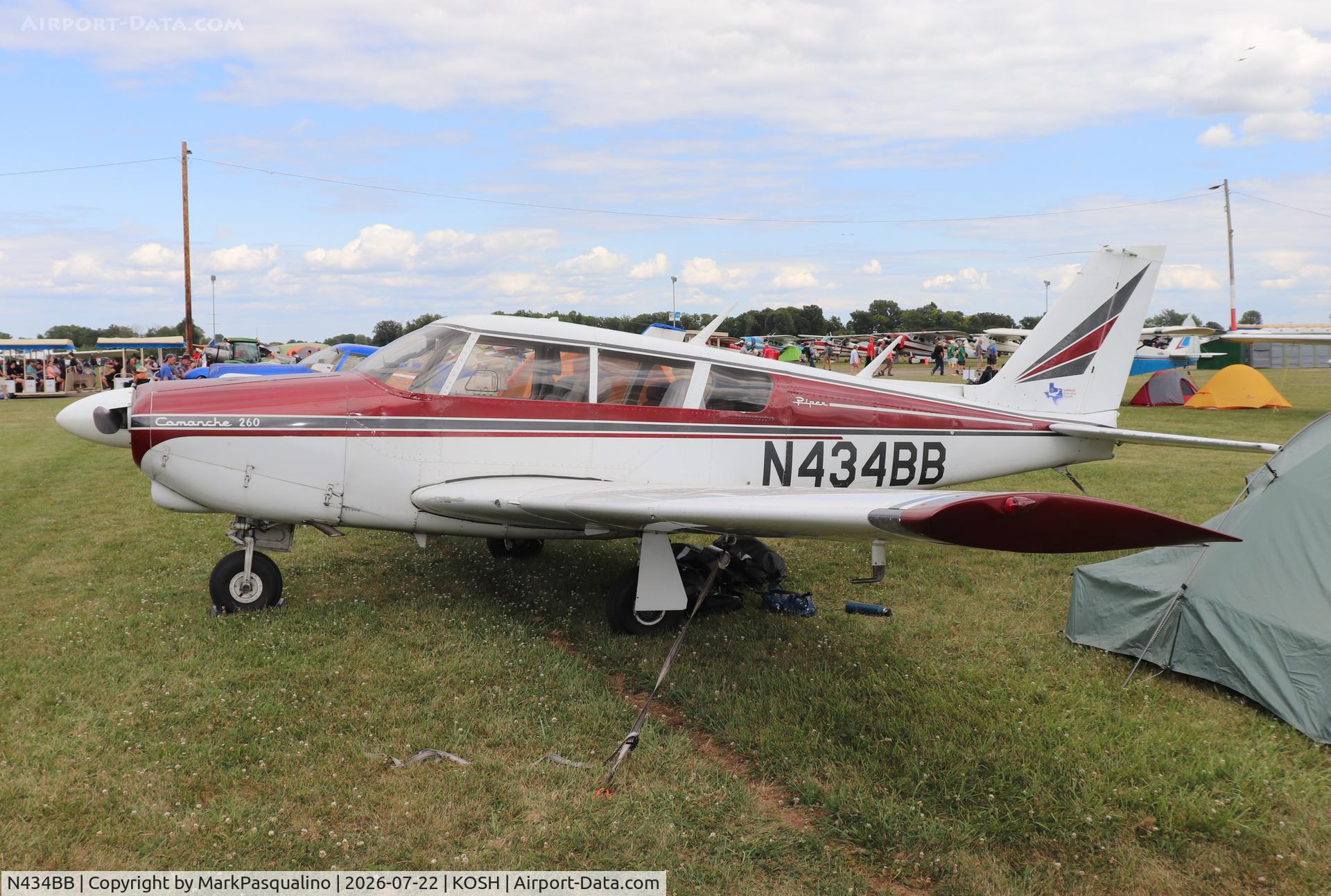 Aircraft N434BB, 1966 Piper PA-24-260 Comanche B, c/n 24-4536, Piper PA-24-260, at KOSH, photo by MarkPasqualino