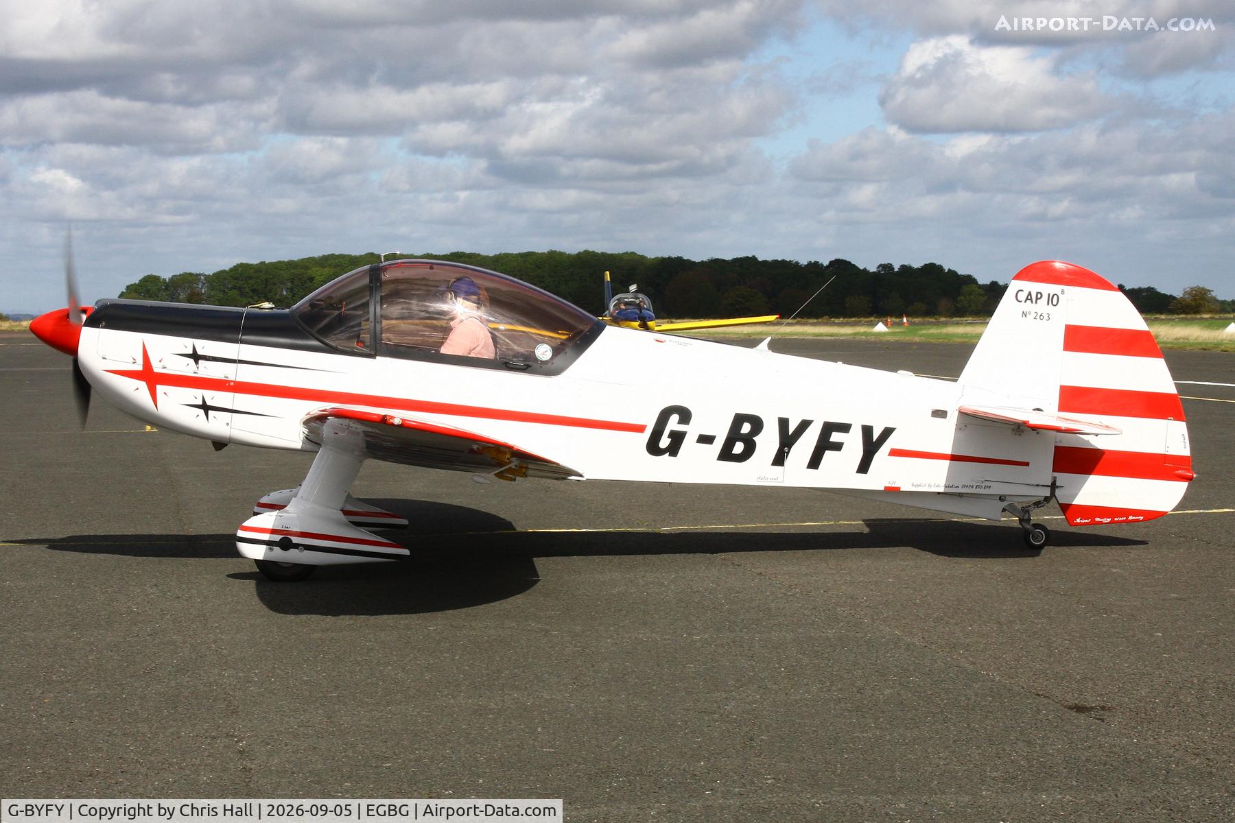 Aircraft G-BYFY, 1992 Mudry CAP-10B, c/n 263, LAA 80th Anniversary Rally, at EGBG, photo by Chris Hall