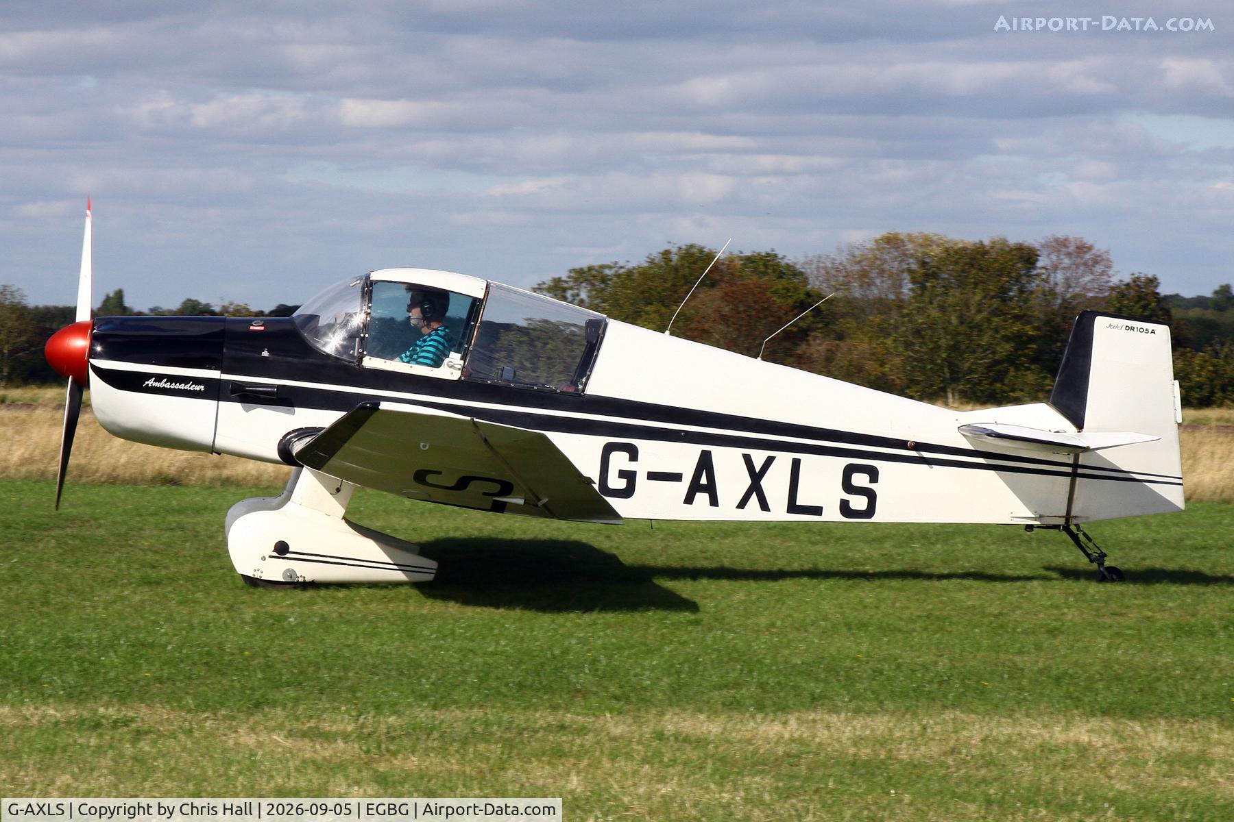 Aircraft G-AXLS, 1959 Jodel DR-105A Ambassadeur, c/n 86, LAA 80th Anniversary Rally, at EGBG, photo by Chris Hall