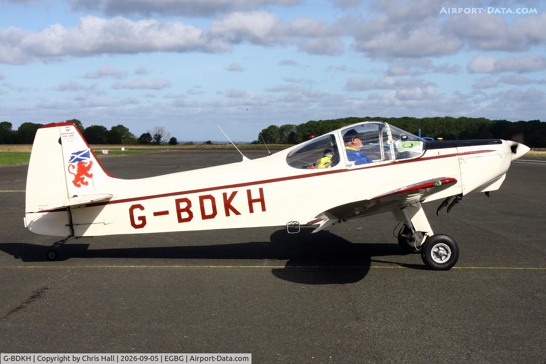 Aircraft G-BDKH, 1958 Piel CP-301A Emeraude, c/n 241, LAA 80th Anniversary Rally, at EGBG, photo by Chris Hall