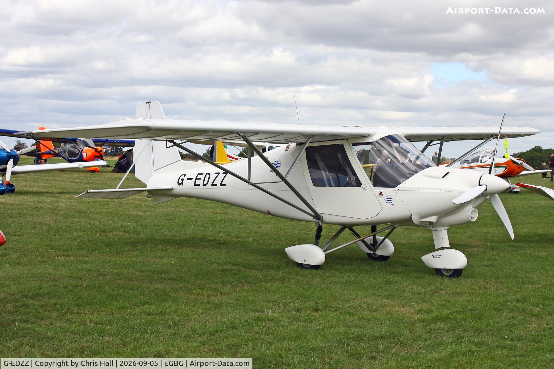 Aircraft G-EDZZ, 2012 Comco Ikarus C42 FB100 Bravo, c/n 1210-7228, LAA 80th Anniversary Rally, at EGBG, photo by Chris Hall