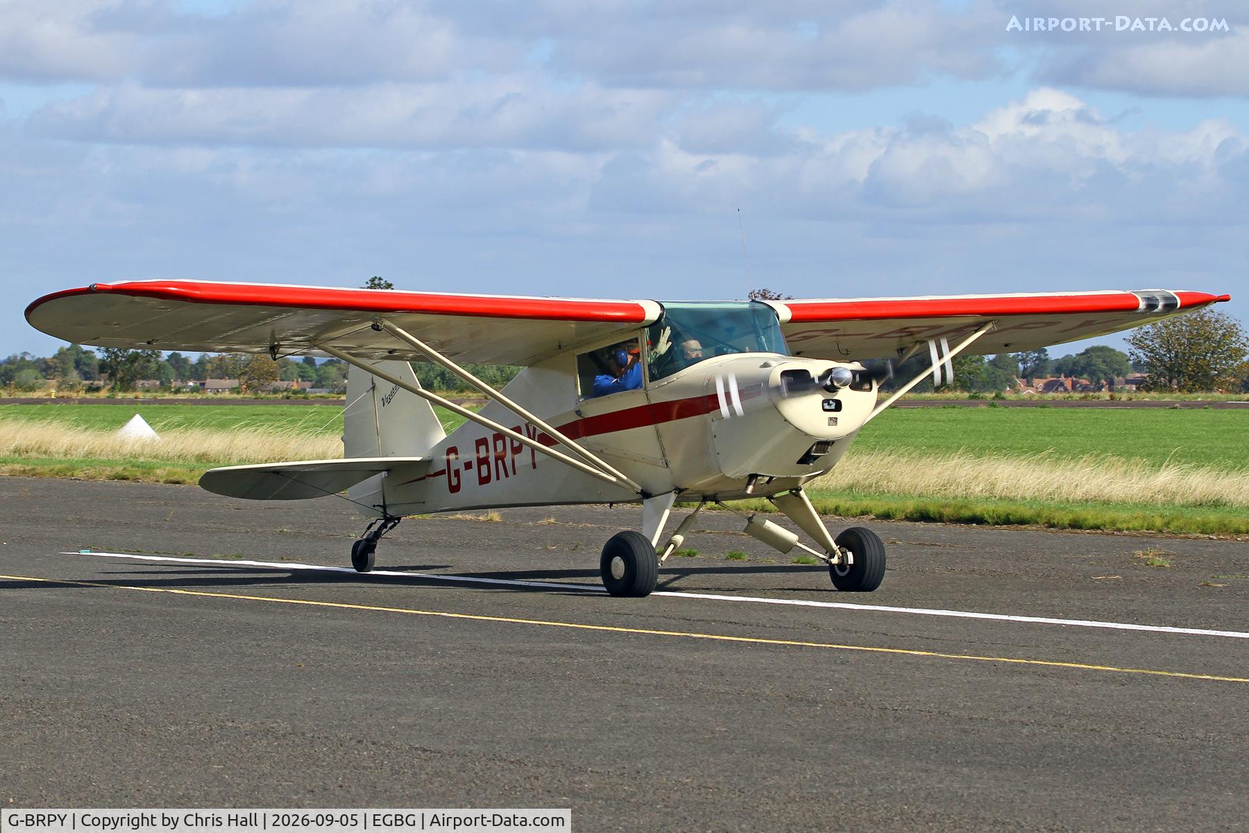 Aircraft G-BRPY, 1948 Piper PA-15 Vagabond Vagabond, c/n 15-141, LAA 80th Anniversary Rally, at EGBG, photo by Chris Hall