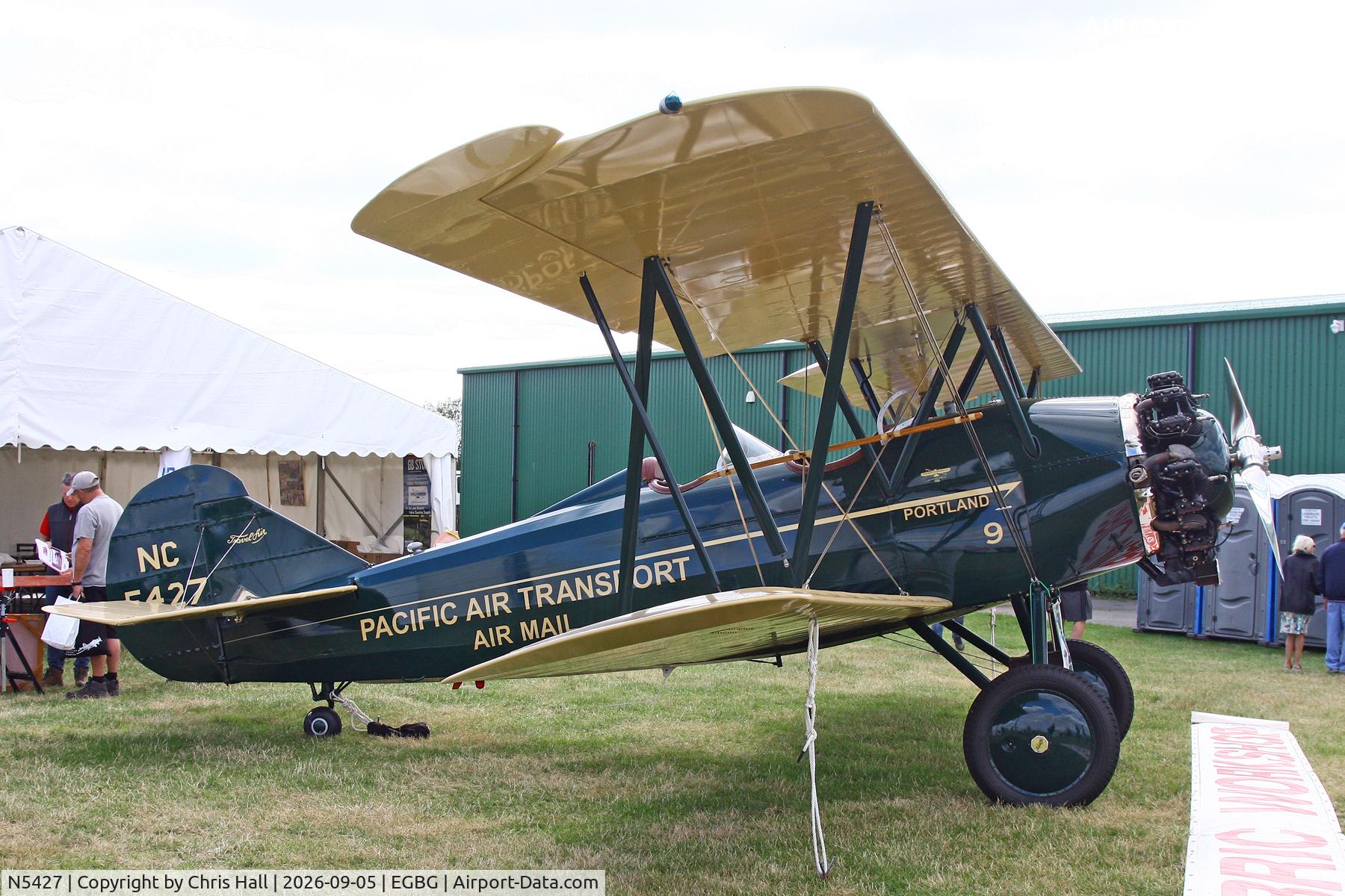 Aircraft N5427, 1928 Travel Air 4000, c/n 516, LAA 80th Anniversary Rally, at EGBG, photo by Chris Hall
