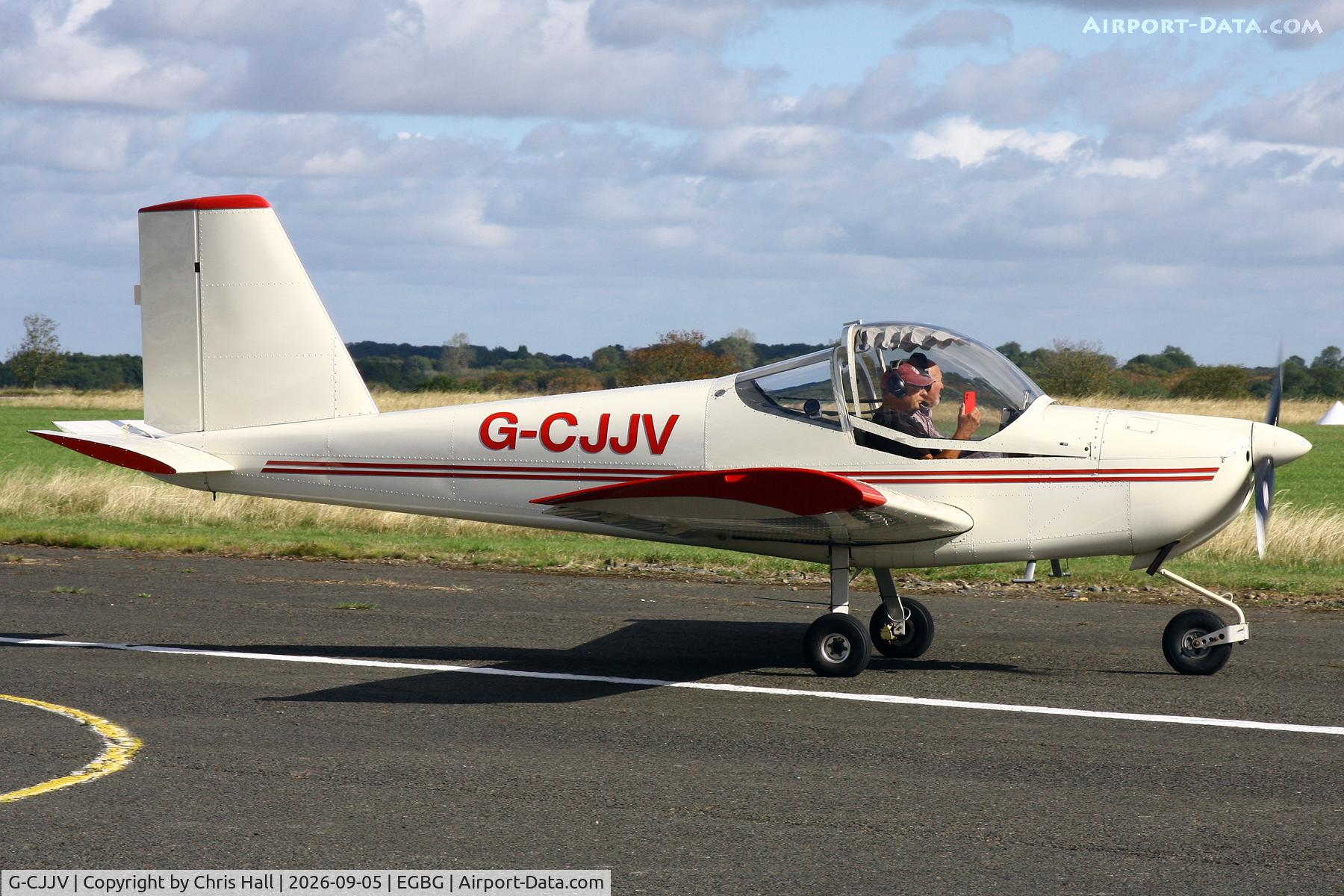 Aircraft G-CJJV, 2010 Vans RV-12, c/n 120050, LAA 80th Anniversary Rally, at EGBG, photo by Chris Hall