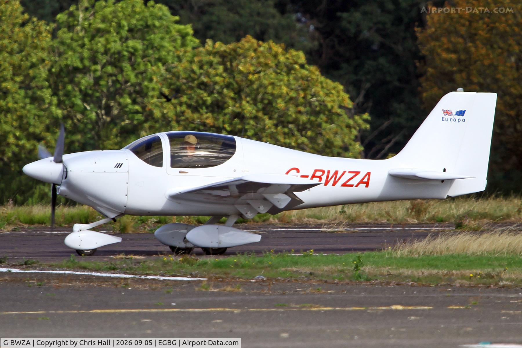 Aircraft G-BWZA, 1997 Europa Tri-Gear, c/n PFA 247-12626, LAA 80th Anniversary Rally, at EGBG, photo by Chris Hall