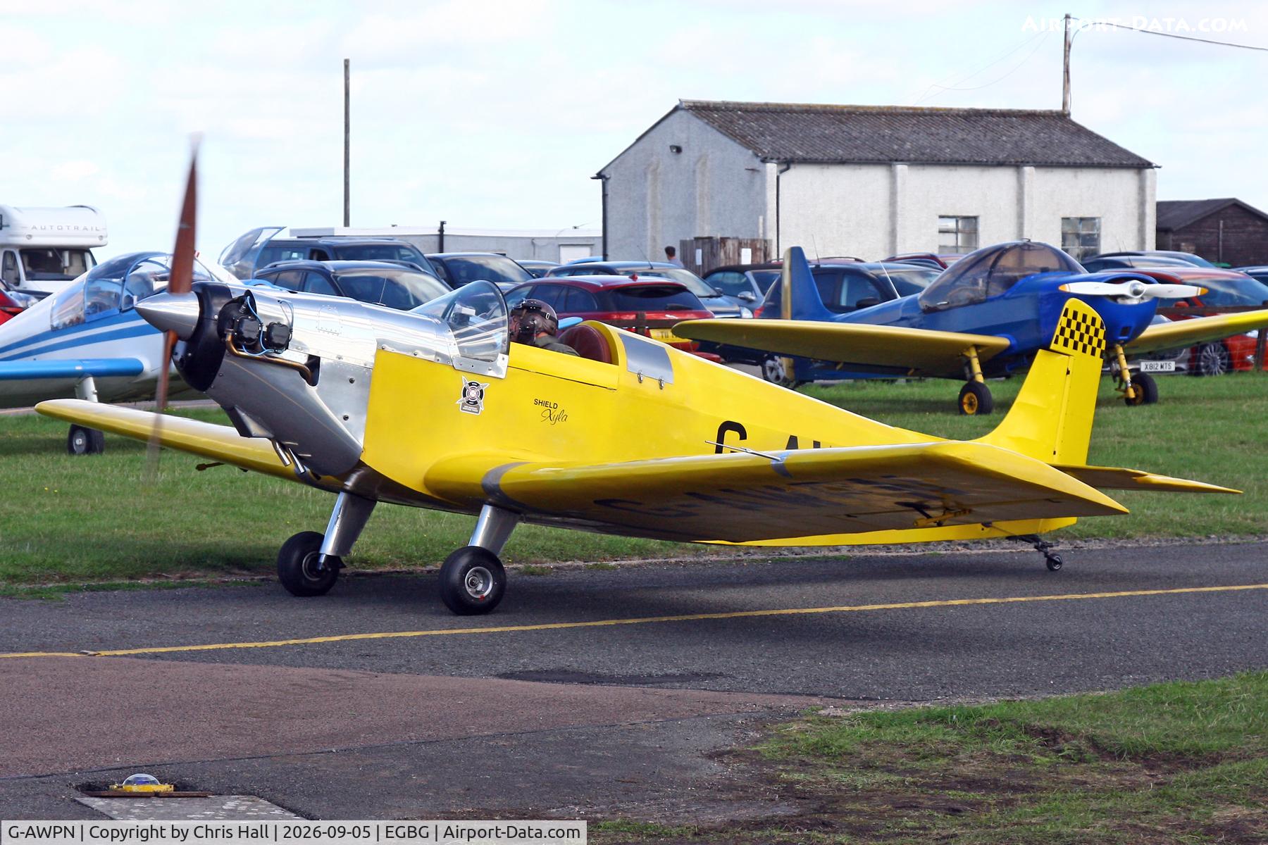Aircraft G-AWPN, 1971 Shield Xyla, c/n 2, LAA 80th Anniversary Rally, at EGBG, photo by Chris Hall