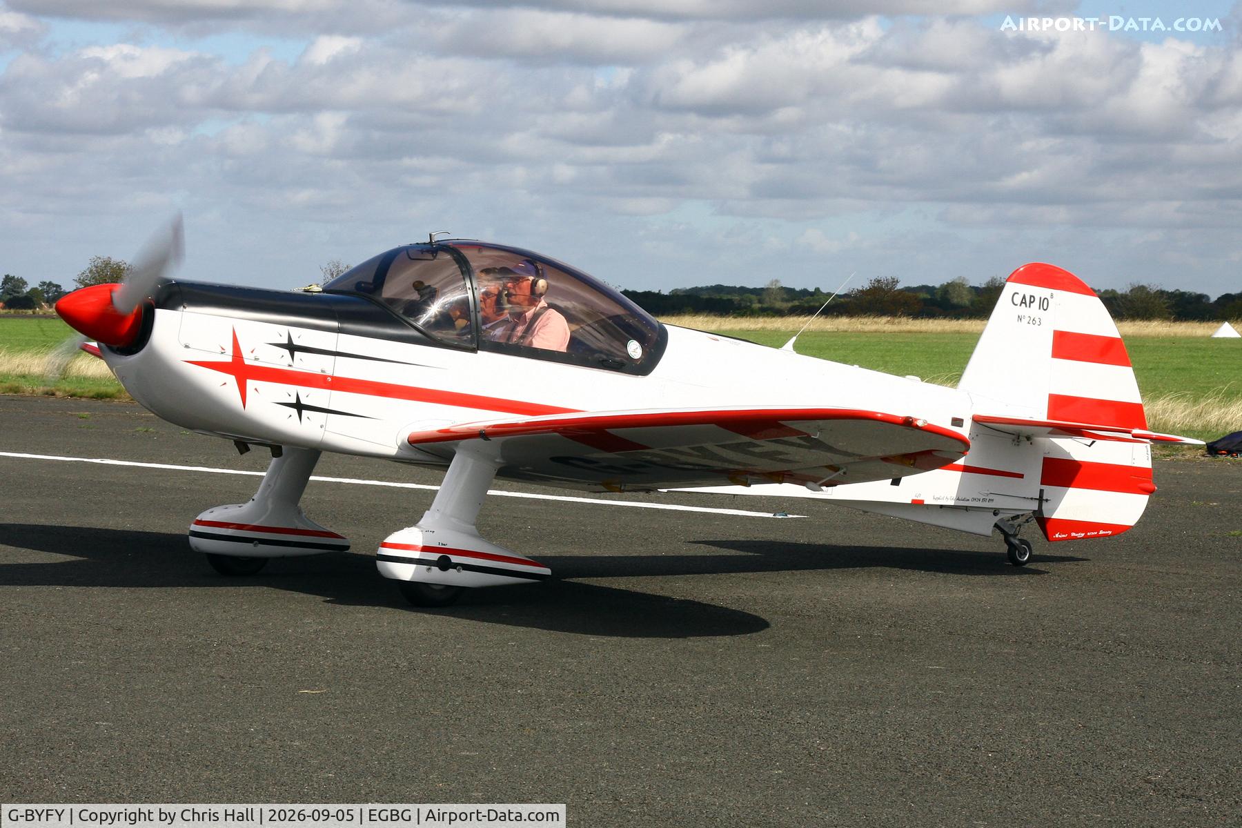 Aircraft G-BYFY, 1992 Mudry CAP-10B, c/n 263, LAA 80th Anniversary Rally, at EGBG, photo by Chris Hall