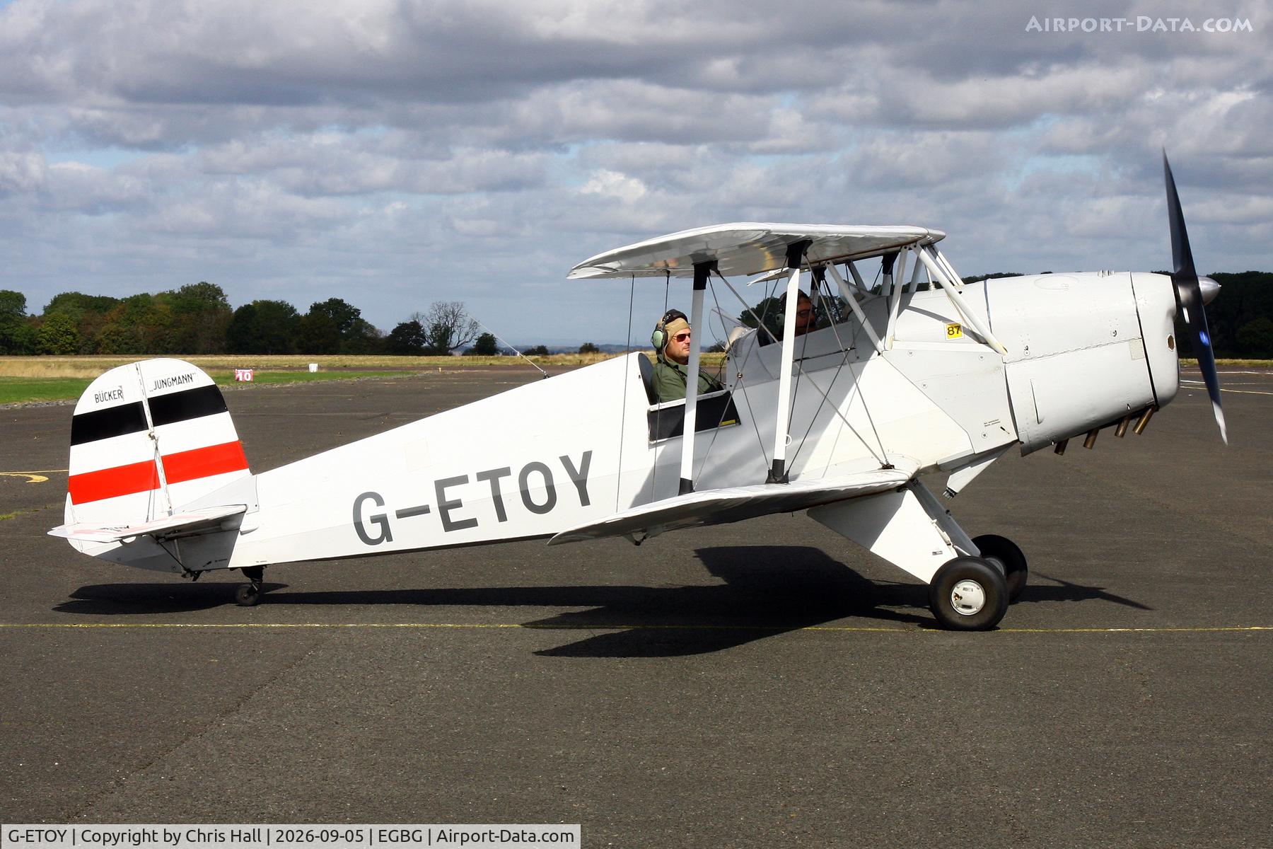 Aircraft G-ETOY, CASA 1-131E Jungmann, c/n 2151, LAA 80th Anniversary Rally, at EGBG, photo by Chris Hall
