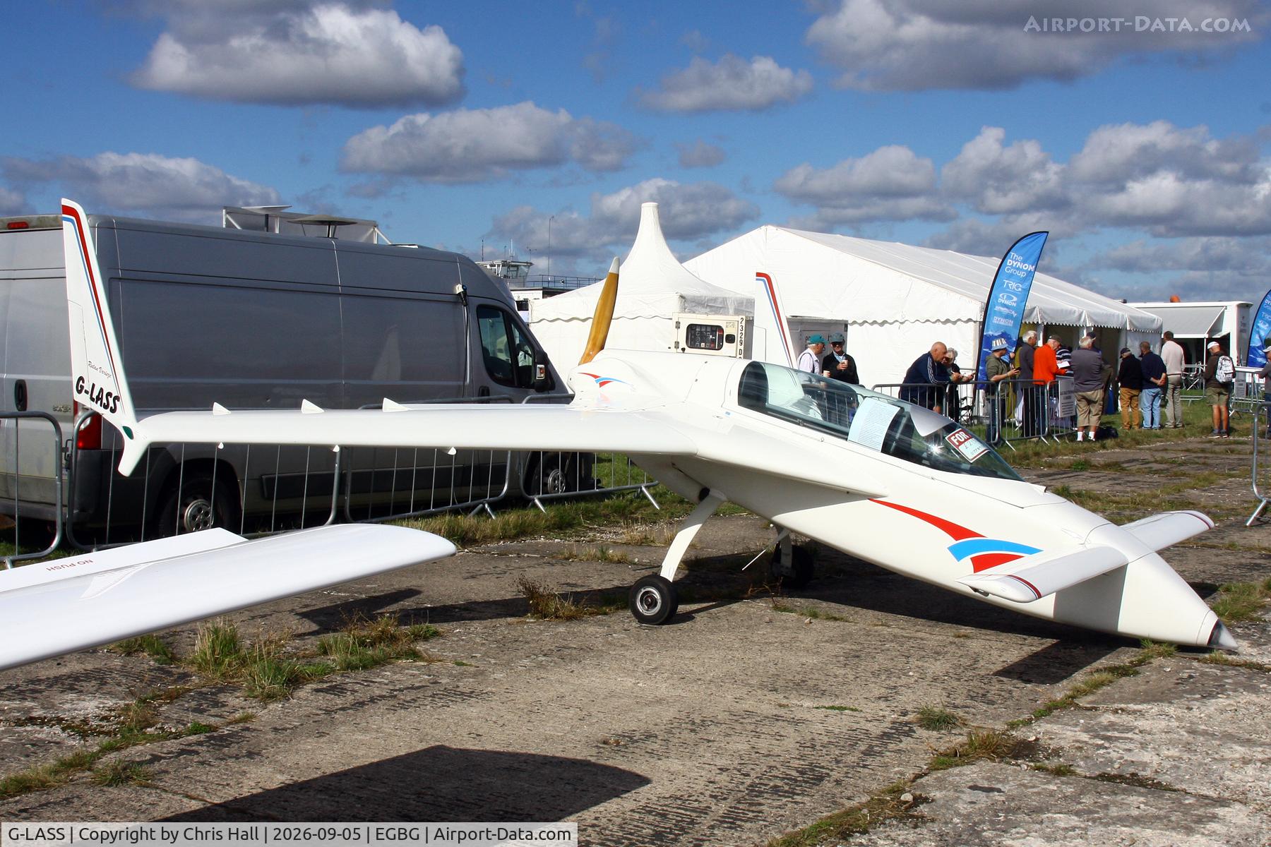 Aircraft G-LASS, 1979 Rutan VariEze, c/n PFA 074-10209, LAA 80th Anniversary Rally, at EGBG, photo by Chris Hall