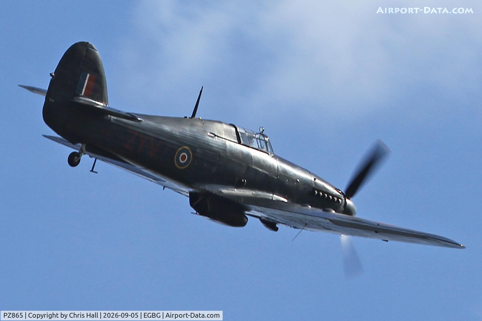 Aircraft PZ865, 1944 Hawker Hurricane IIC, c/n PZ865, LAA 80th Anniversary Rally, at EGBG, photo by Chris Hall