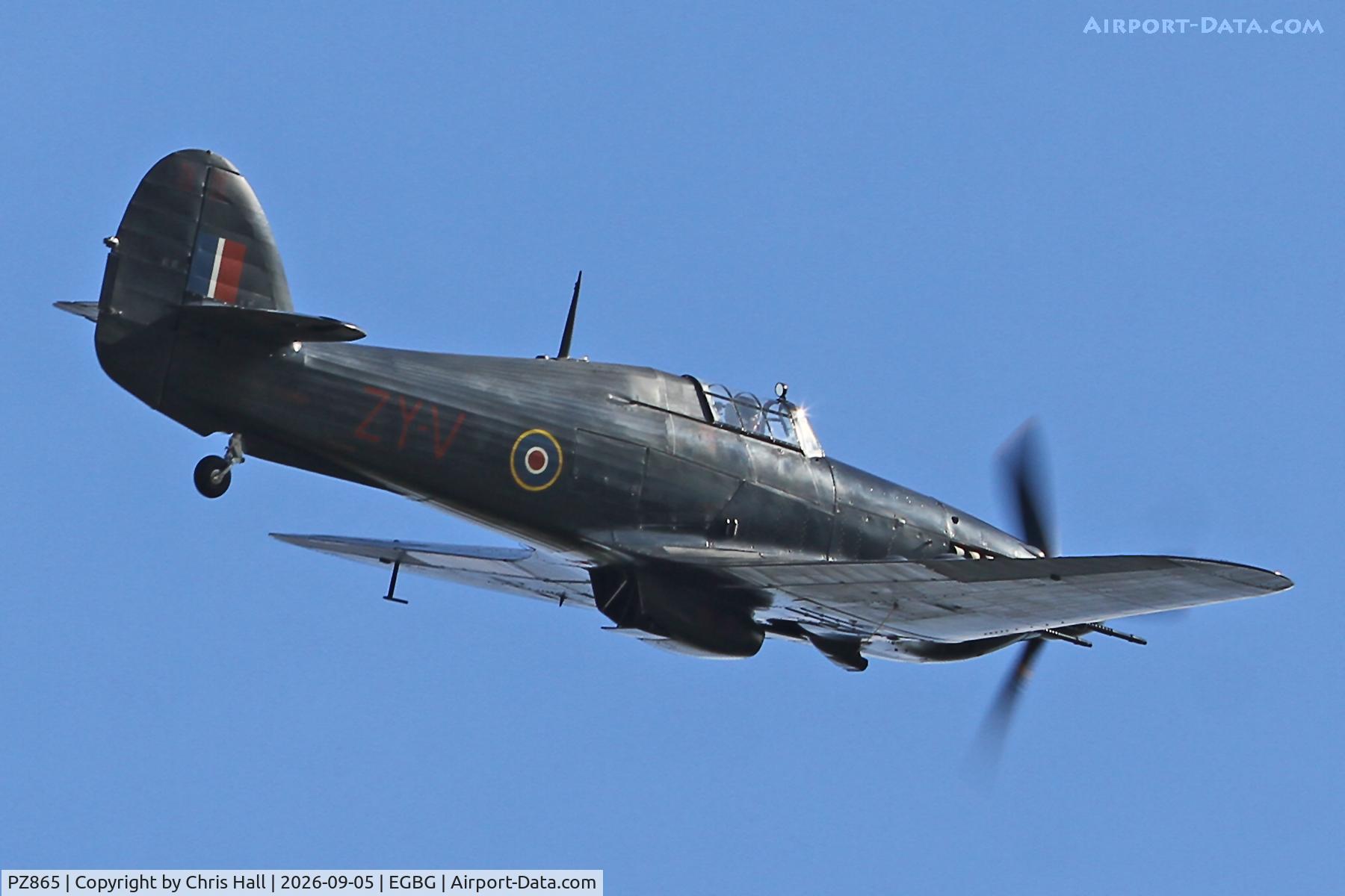 Aircraft PZ865, 1944 Hawker Hurricane IIC, c/n PZ865, LAA 80th Anniversary Rally, at EGBG, photo by Chris Hall