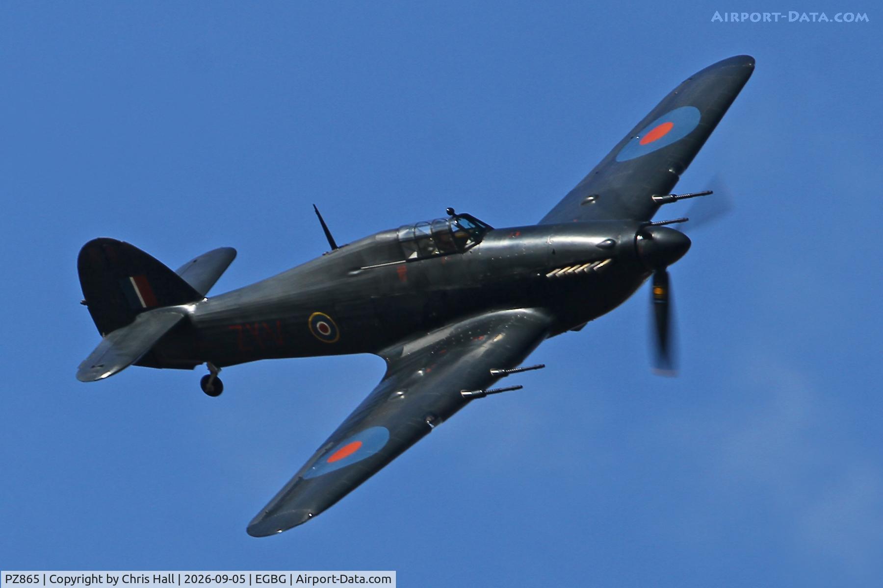Aircraft PZ865, 1944 Hawker Hurricane IIC, c/n PZ865, LAA 80th Anniversary Rally, at EGBG, photo by Chris Hall