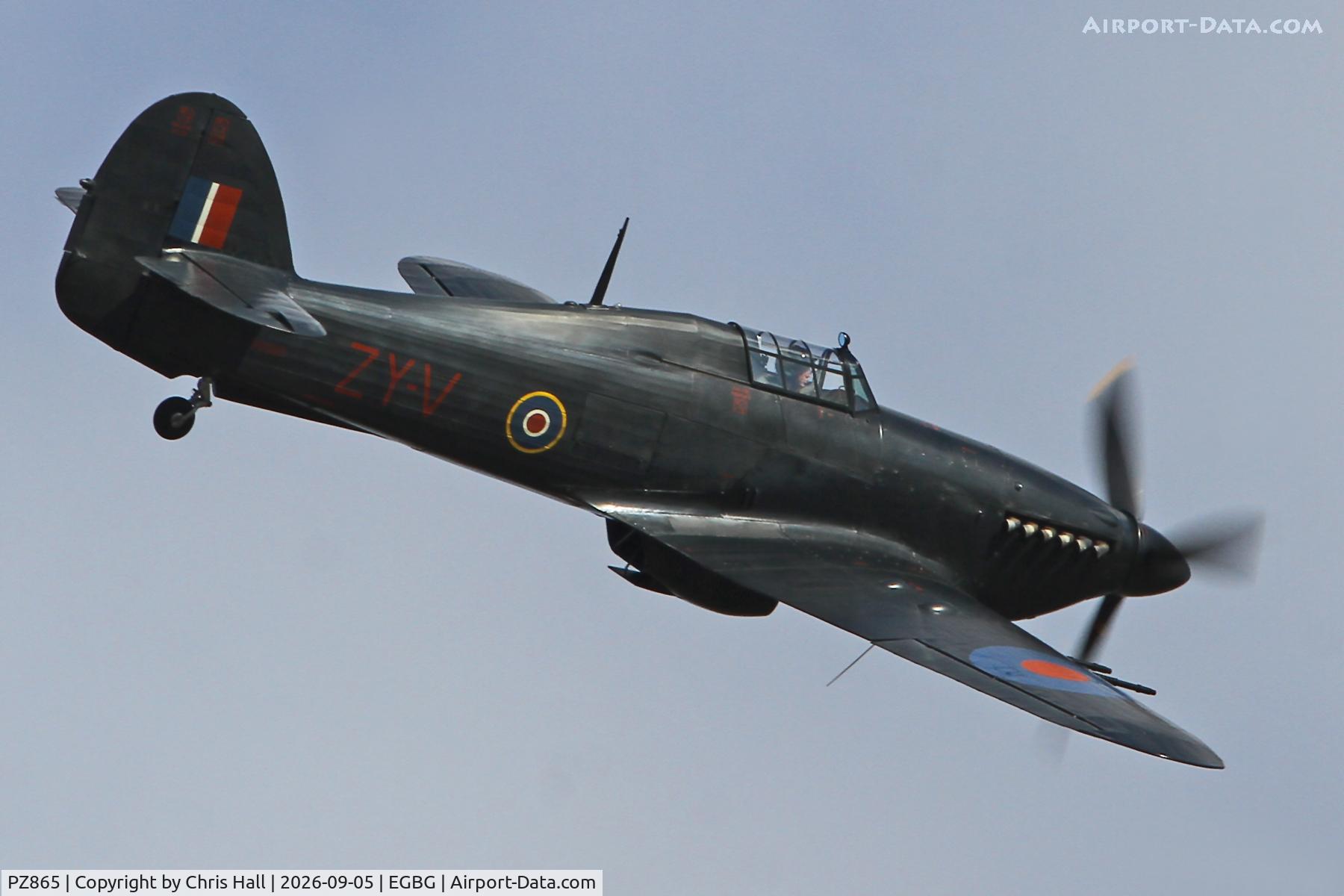 Aircraft PZ865, 1944 Hawker Hurricane IIC, c/n PZ865, LAA 80th Anniversary Rally, at EGBG, photo by Chris Hall