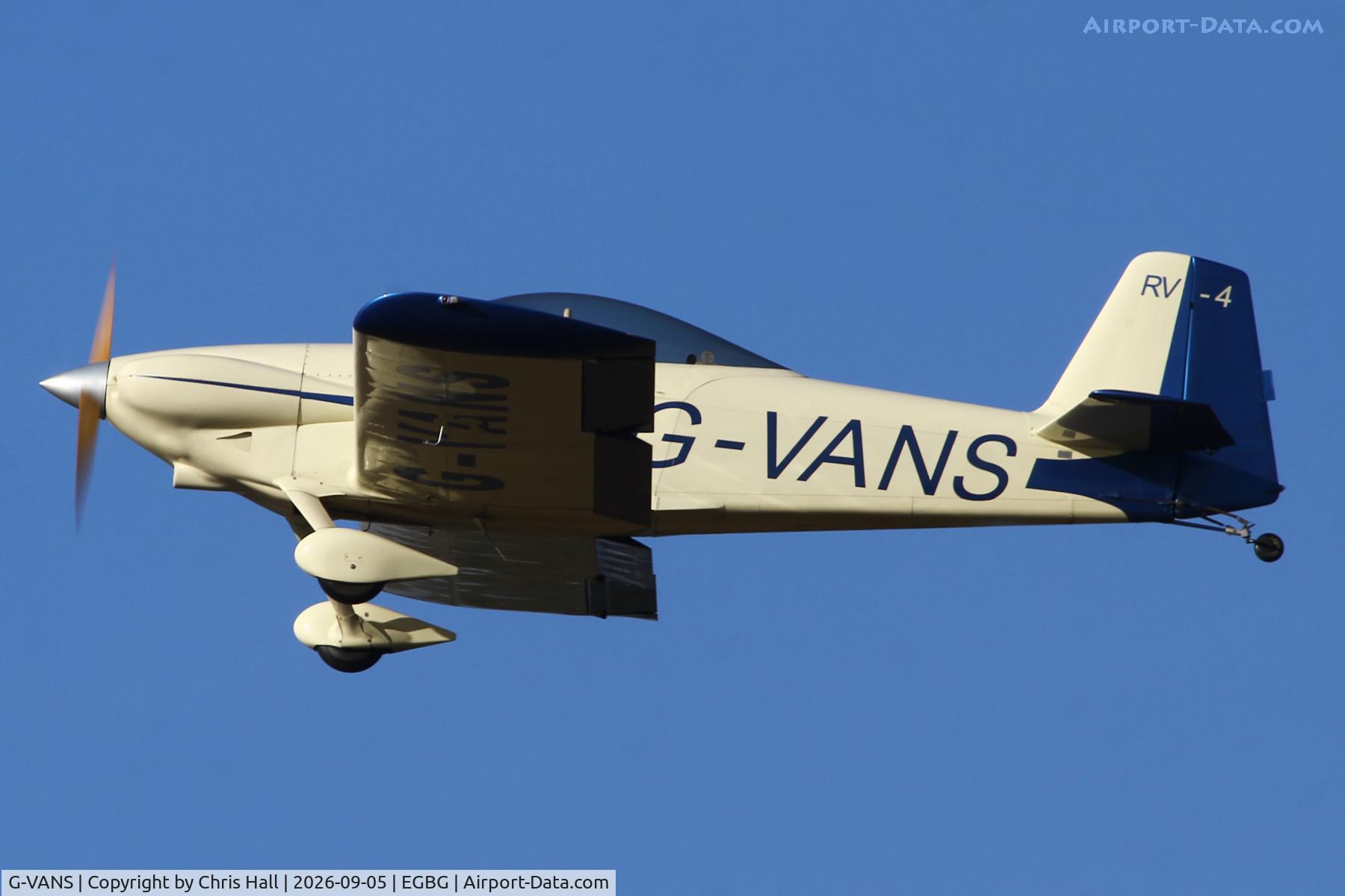 Aircraft G-VANS, 1987 Vans RV-4, c/n 355, LAA 80th Anniversary Rally, at EGBG, photo by Chris Hall
