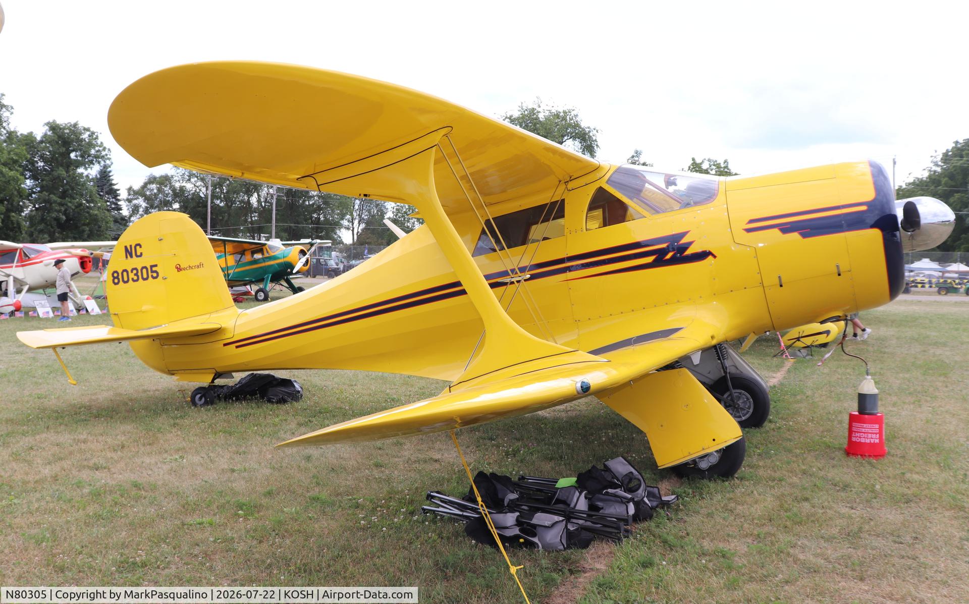 Aircraft N80305, 1946 Beech G17S, c/n B-04, Beech G17S, at KOSH, photo by MarkPasqualino