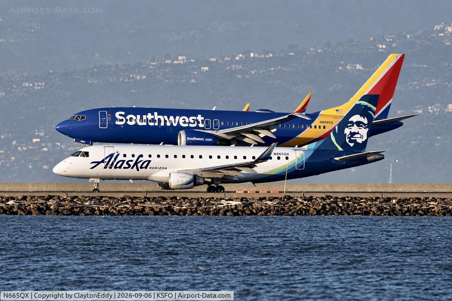 Aircraft N665QX, 2024 Embraer S A ERJ 170-200 LR, c/n 17000965, SFO 2026, at KSFO, photo by ClaytonEddy