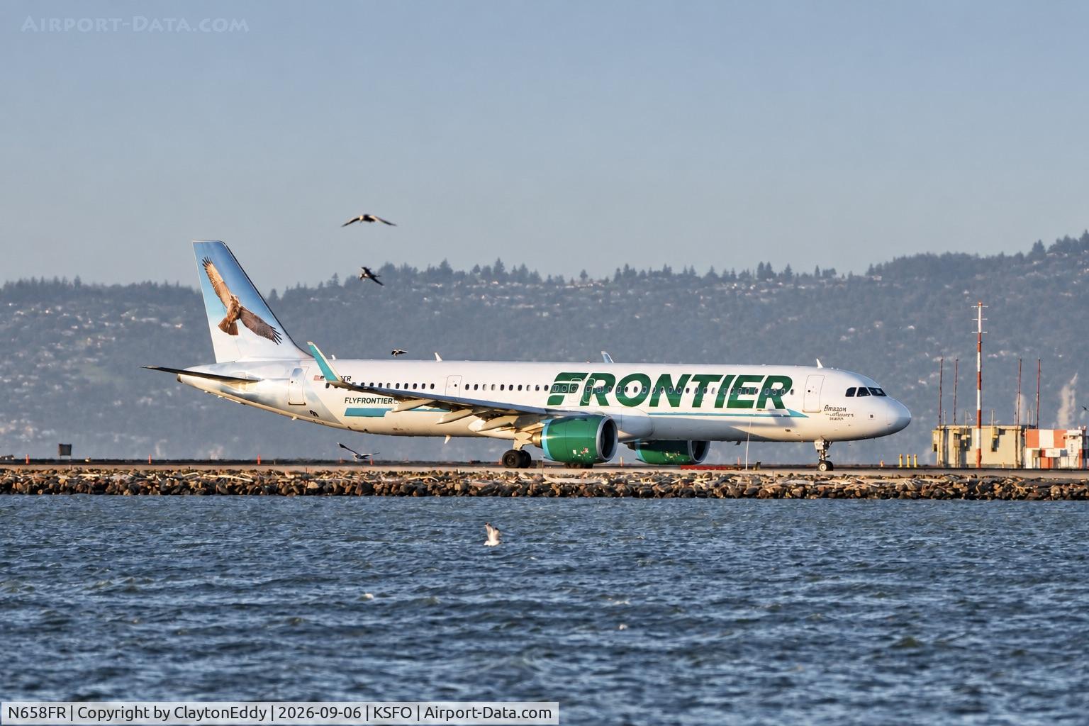 Aircraft N658FR, 2024 Airbus A321-271NX, c/n 12216, SFO 2026, at KSFO, photo by ClaytonEddy