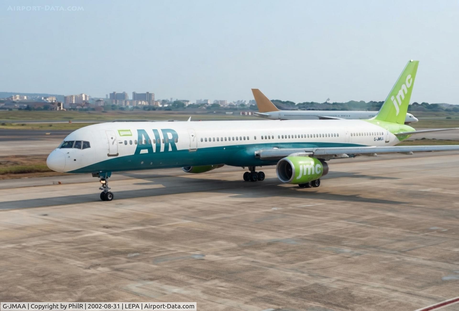 Aircraft G-JMAA, 2001 Boeing 757-3CQ, c/n 32241, G-JMAA B757-300 JMV Air PMI, at LEPA, photo by PhilR