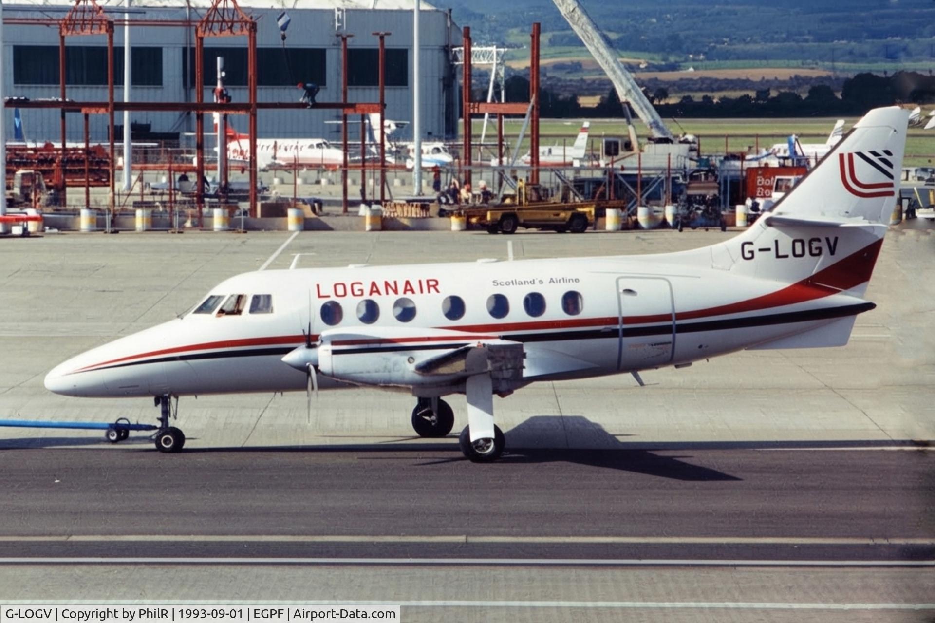 Aircraft G-LOGV, 1987 British Aerospace BAe-3109 Jetstream 31, c/n 761, G-LOGV 1987 BAe Jetstream 31 Loganair GLA, at EGPF, photo by PhilR