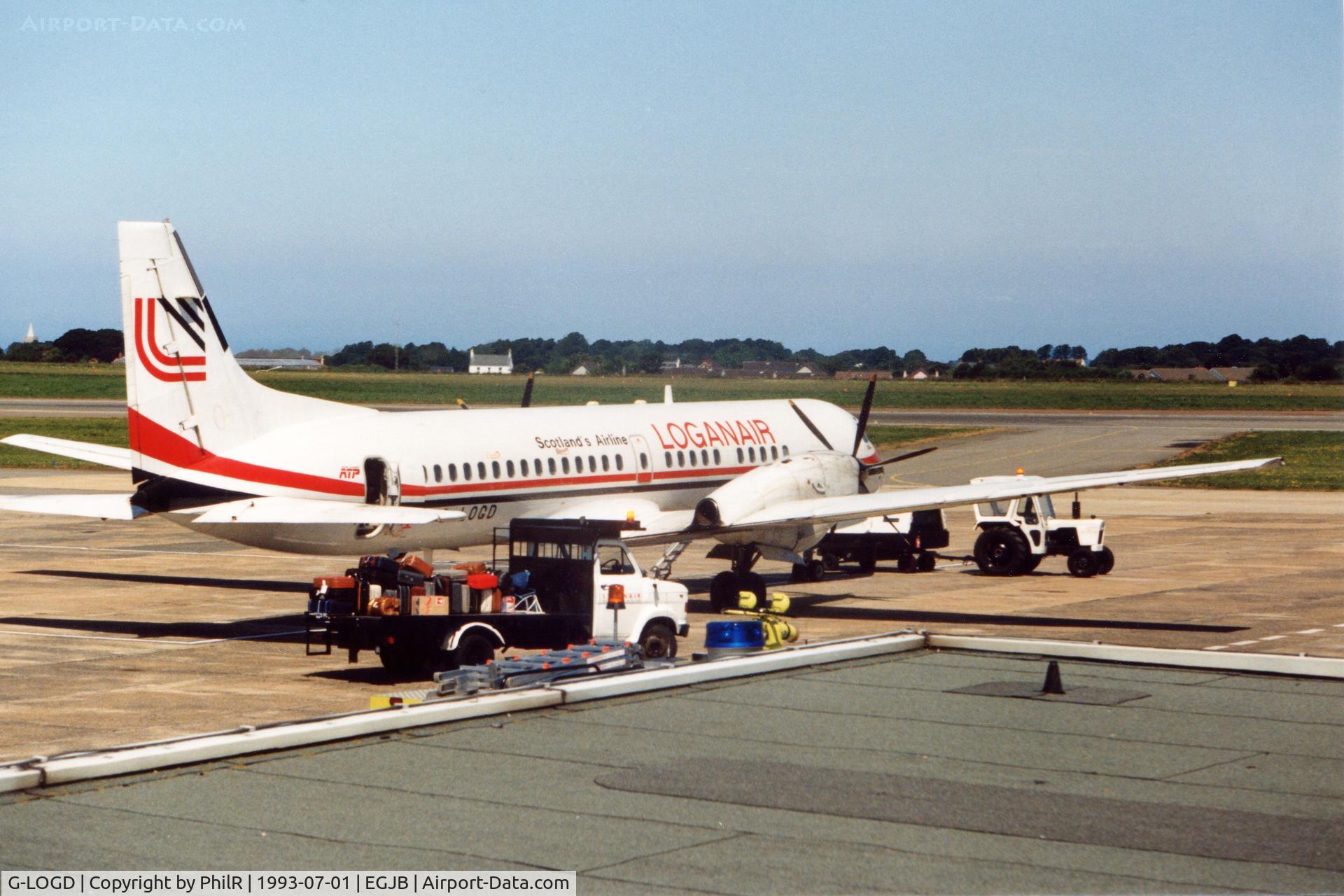 Aircraft G-LOGD, 1989 British Aerospace ATP, c/n 2018, G-LOGD 1989 BAe ATP Loganair GCI, at EGJB, photo by PhilR