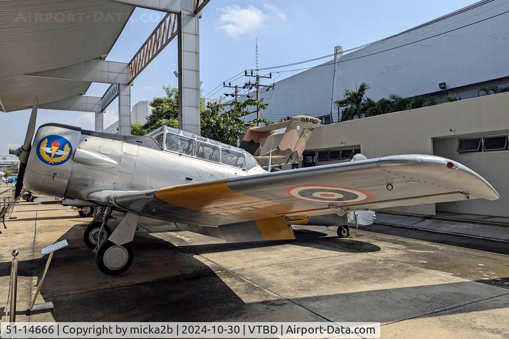 Aircraft 51-14666, North American T-6G Texan, c/n 182-353, Preserved, at VTBD, photo by micka2b