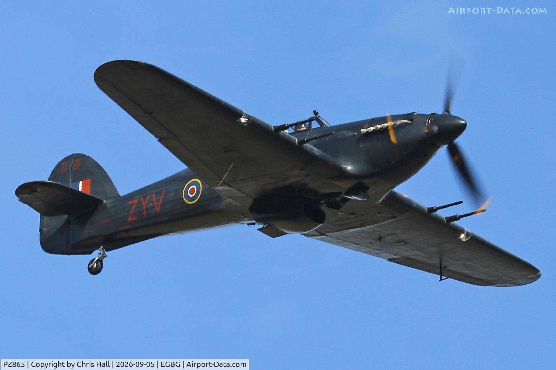 Aircraft PZ865, 1944 Hawker Hurricane IIC, c/n PZ865, LAA 80th Anniversary Rally, at EGBG, photo by Chris Hall
