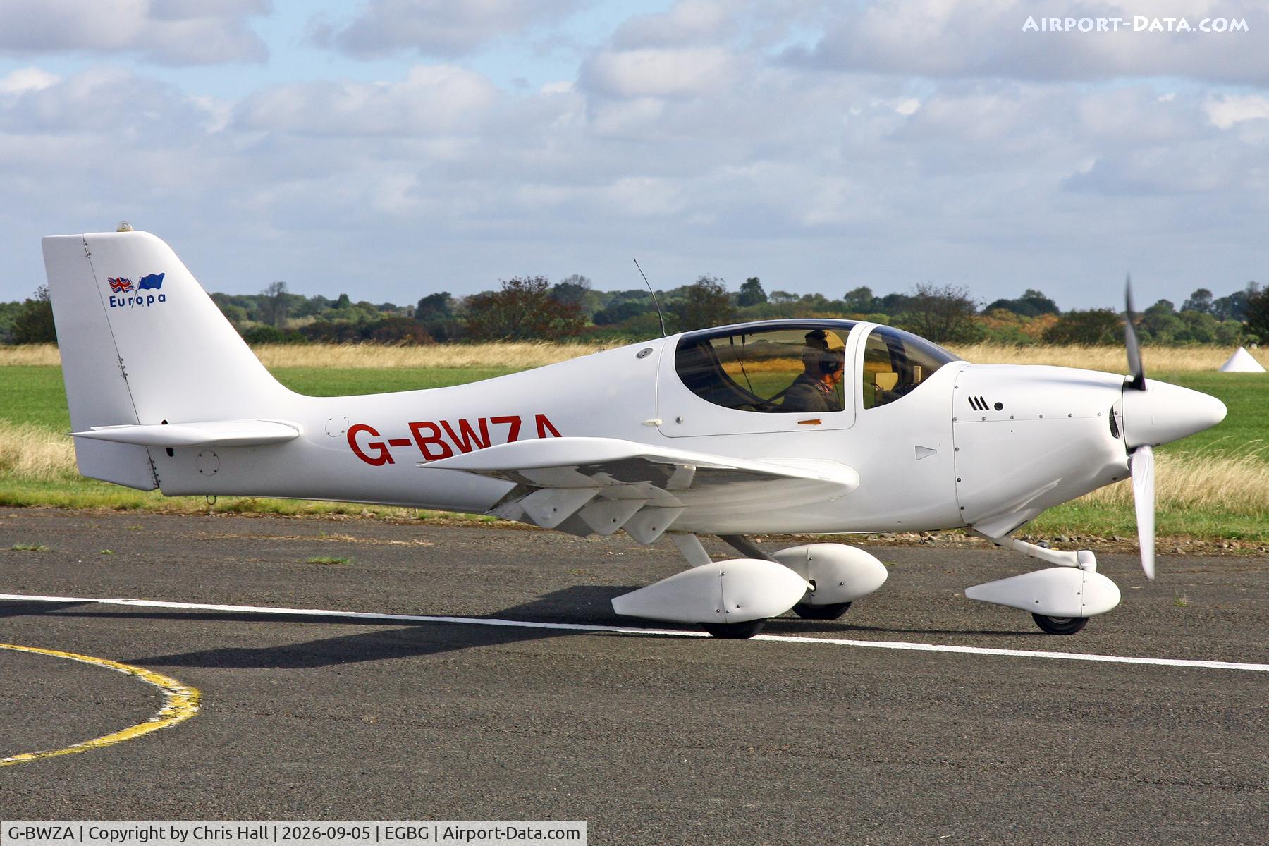 Aircraft G-BWZA, 1997 Europa Tri-Gear, c/n PFA 247-12626, LAA 80th Anniversary Rally, at EGBG, photo by Chris Hall