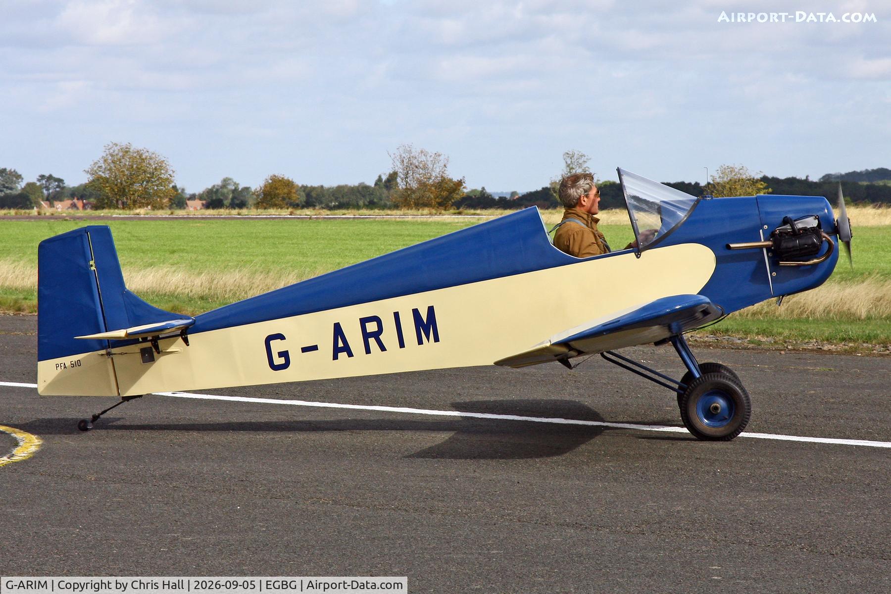Aircraft G-ARIM, 1996 Druine D.31 Turbulent, c/n PFA 510, LAA 80th Anniversary Rally, at EGBG, photo by Chris Hall