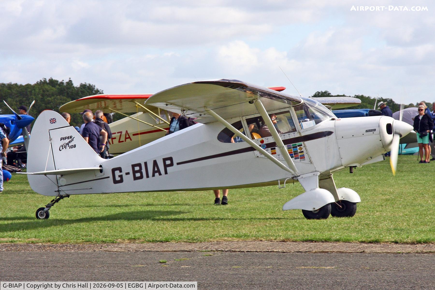 Aircraft G-BIAP, 1950 Piper PA-16 Clipper Clipper, c/n 16-732, LAA 80th Anniversary Rally, at EGBG, photo by Chris Hall