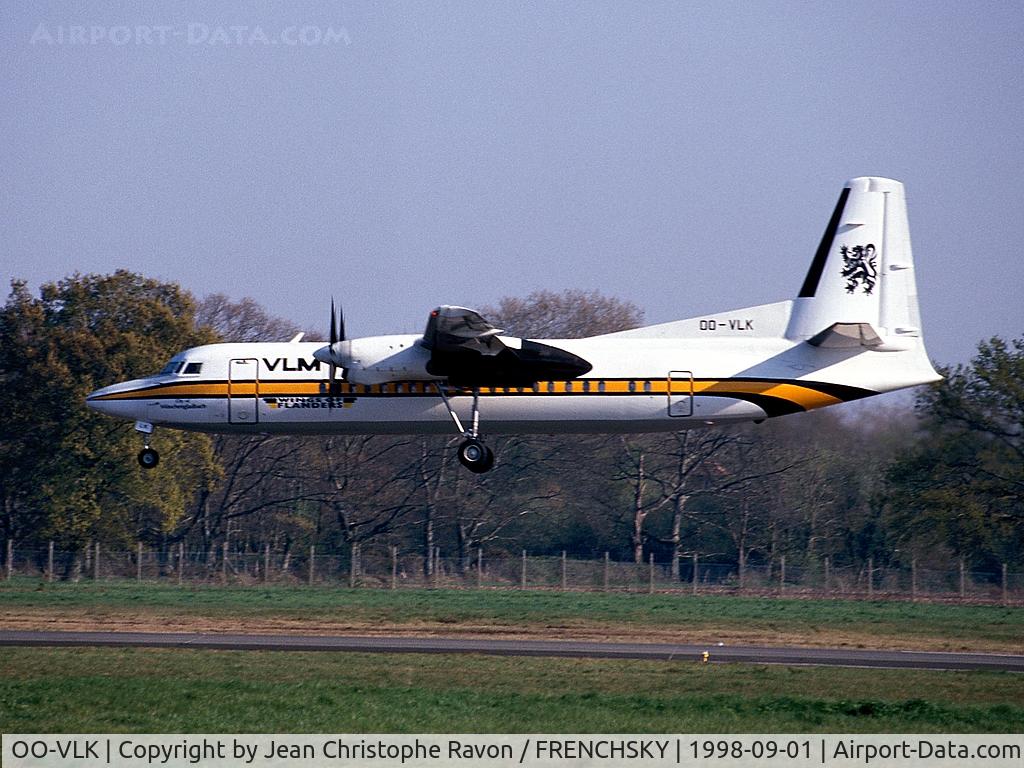 Aircraft OO-VLK, 1988 Fokker 50, c/n 20122, "City of Antwerp" VLM Airlines, photo by Jean Christophe Ravon / FRENCHSKY