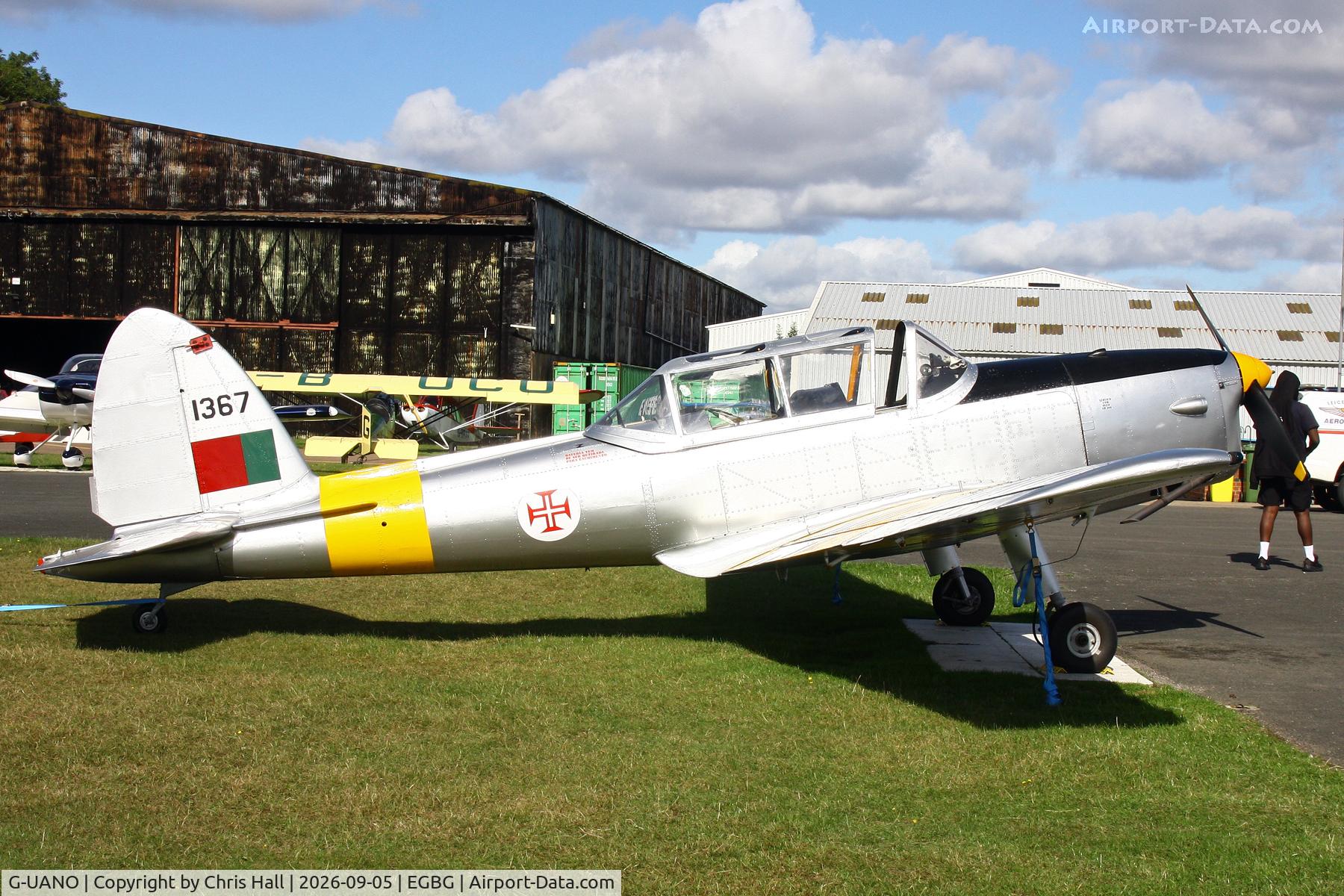 Aircraft G-UANO, 1959 OGMA DHC-1 Chipmunk T.20, c/n OGMA-57, LAA 80th Anniversary Rally, at EGBG, photo by Chris Hall