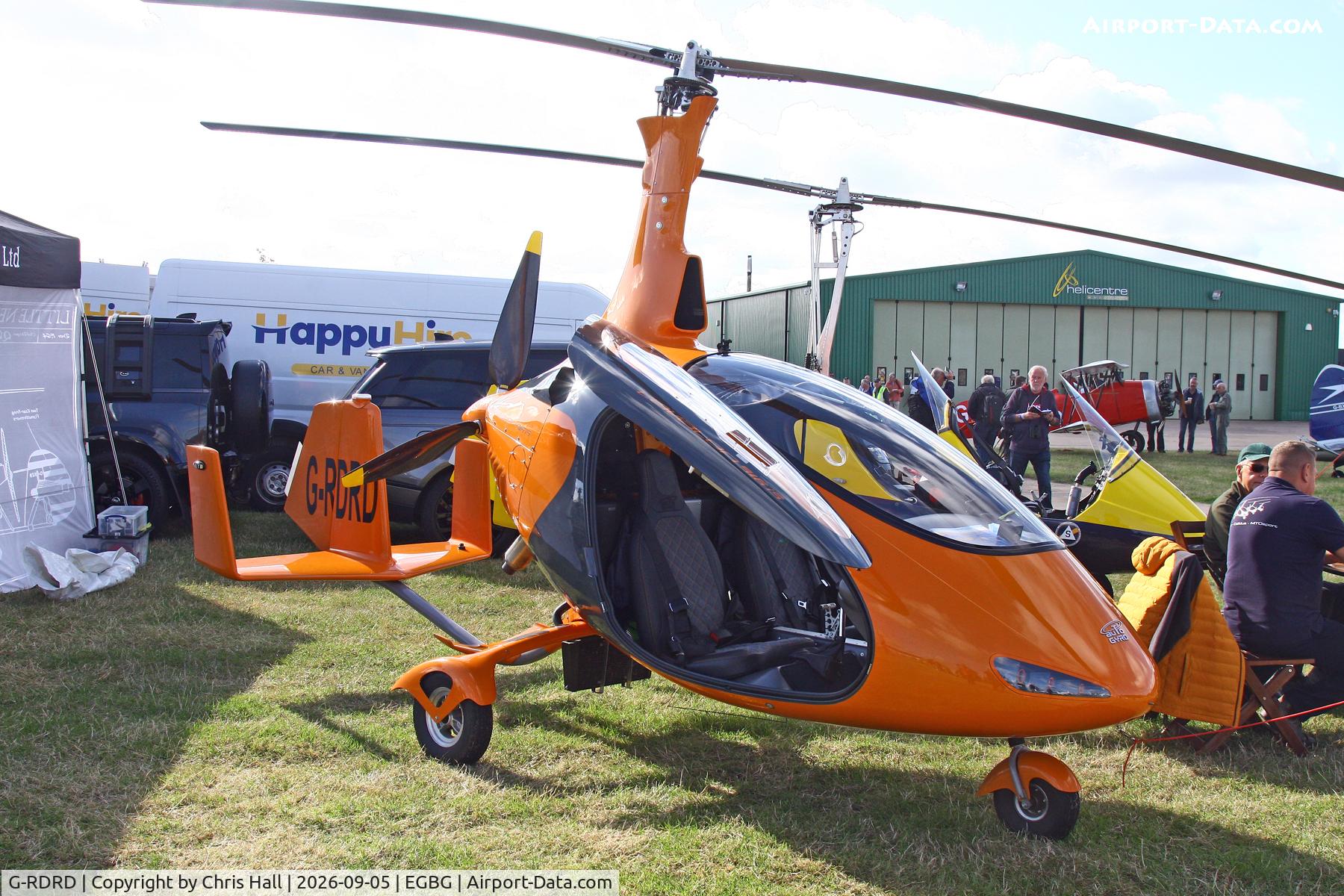 Aircraft G-RDRD, 2024 RotorSport UK Cavalon, c/n RSUK/CVLN/041, LAA 80th Anniversary Rally, at EGBG, photo by Chris Hall