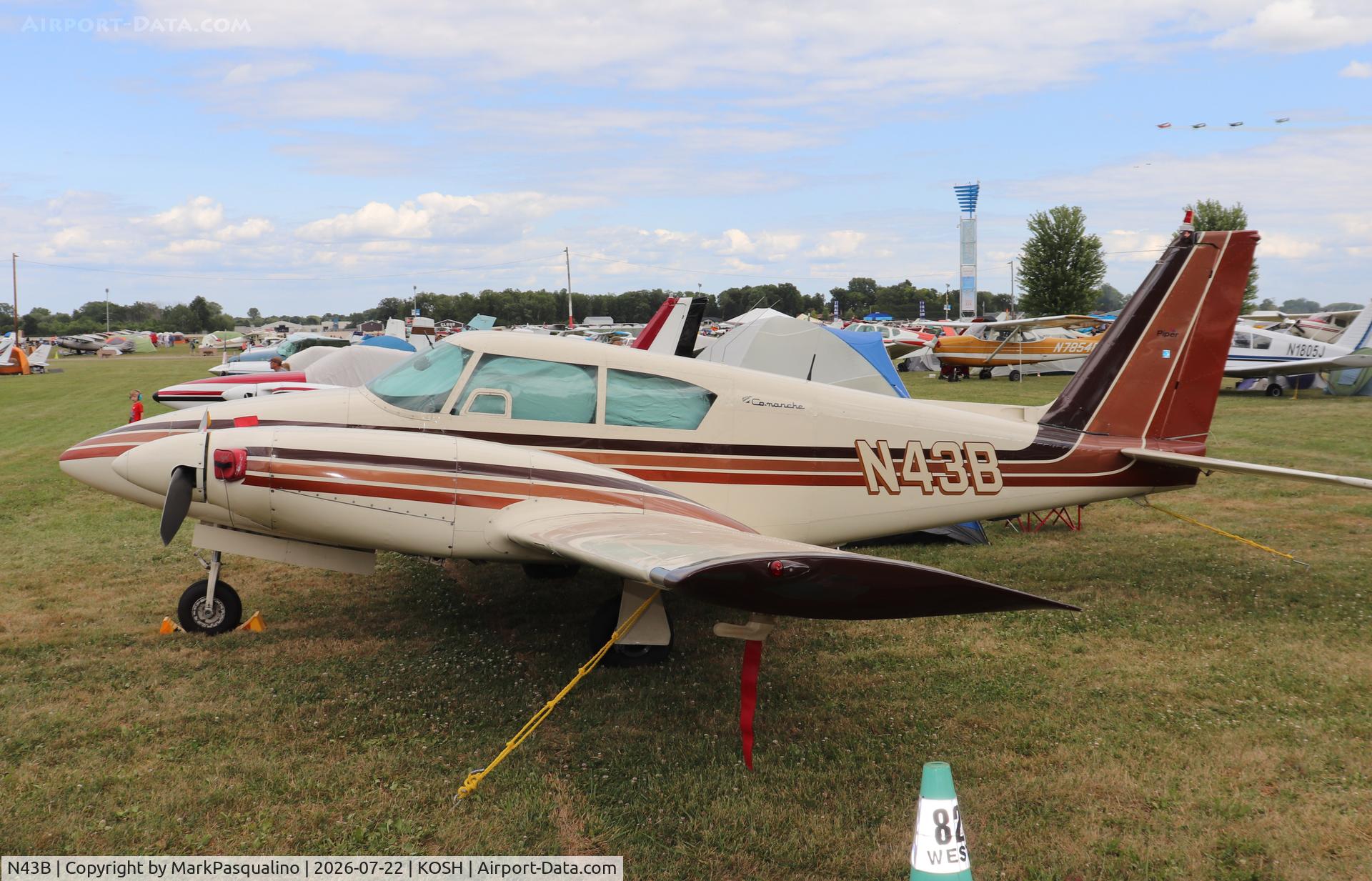 Aircraft N43B, 1963 Piper PA-30 Twin Comanche, c/n 30-226, Piper PA-30, at KOSH, photo by MarkPasqualino