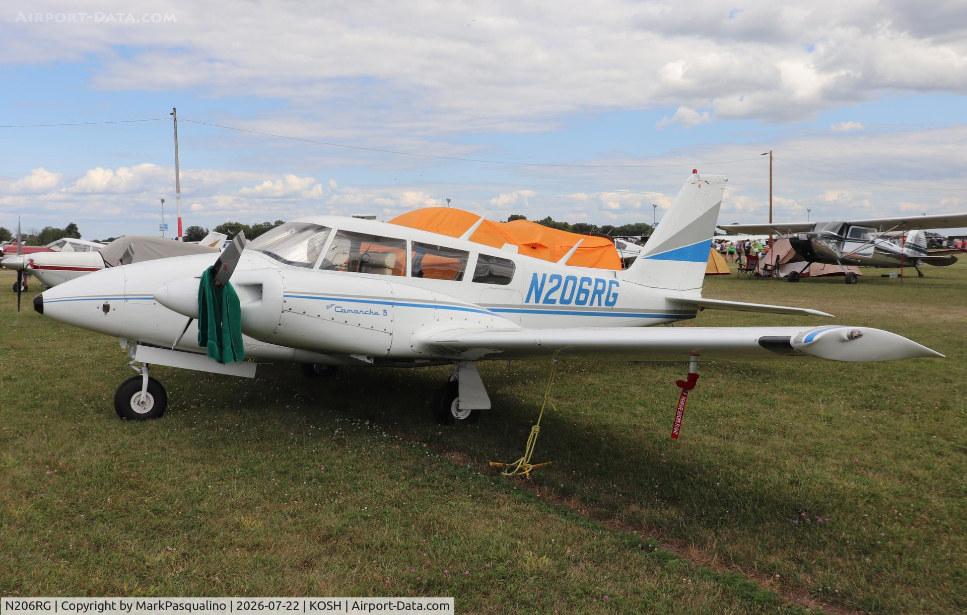 Aircraft N206RG, 1967 Piper PA-30-160 Twin Comanche Twin Comanche, c/n 30-1427, Piper PA-30, at KOSH, photo by MarkPasqualino